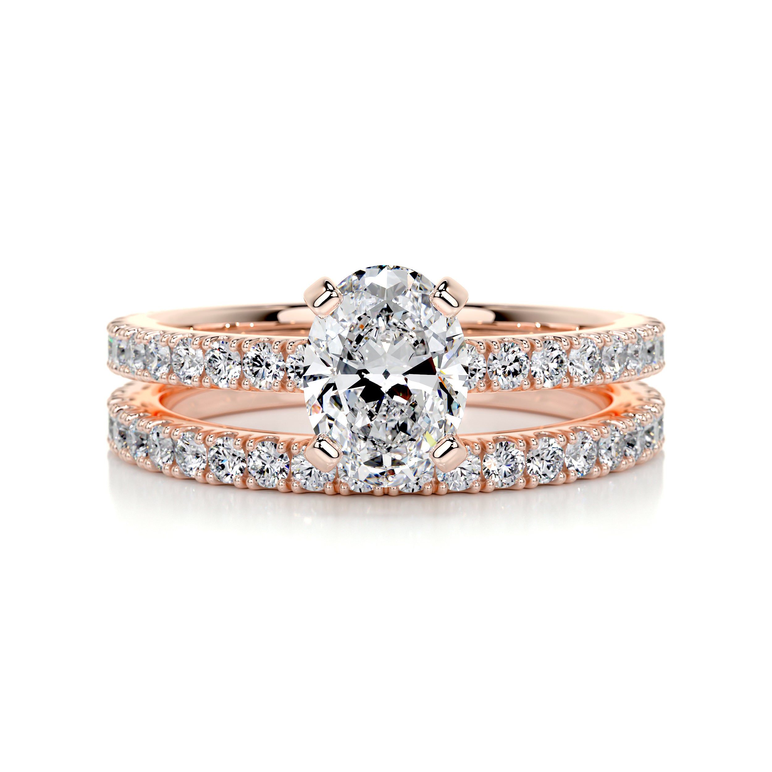 Stephanie Diamond Bridal Set -14K Rose Gold