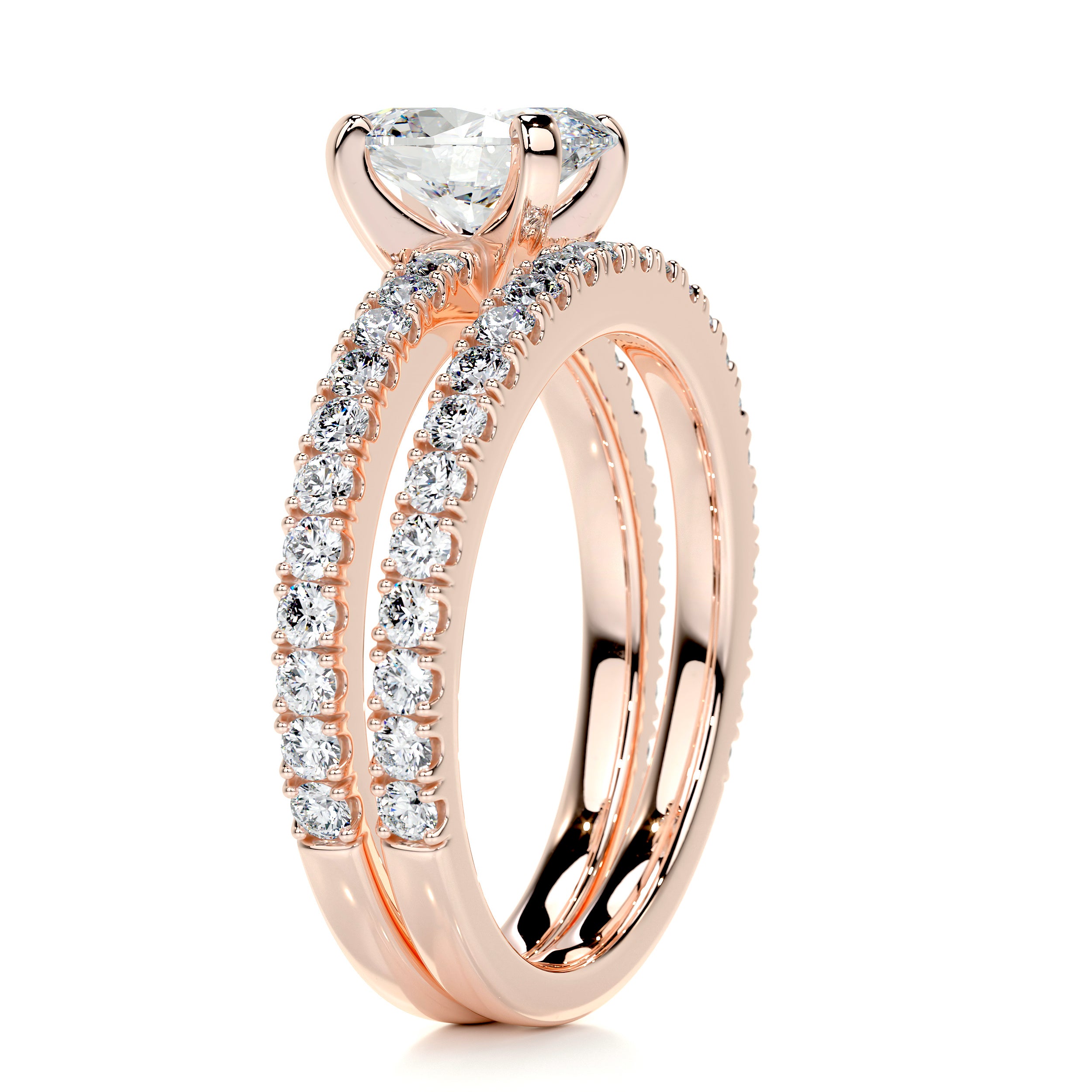 Stephanie Diamond Bridal Set -14K Rose Gold