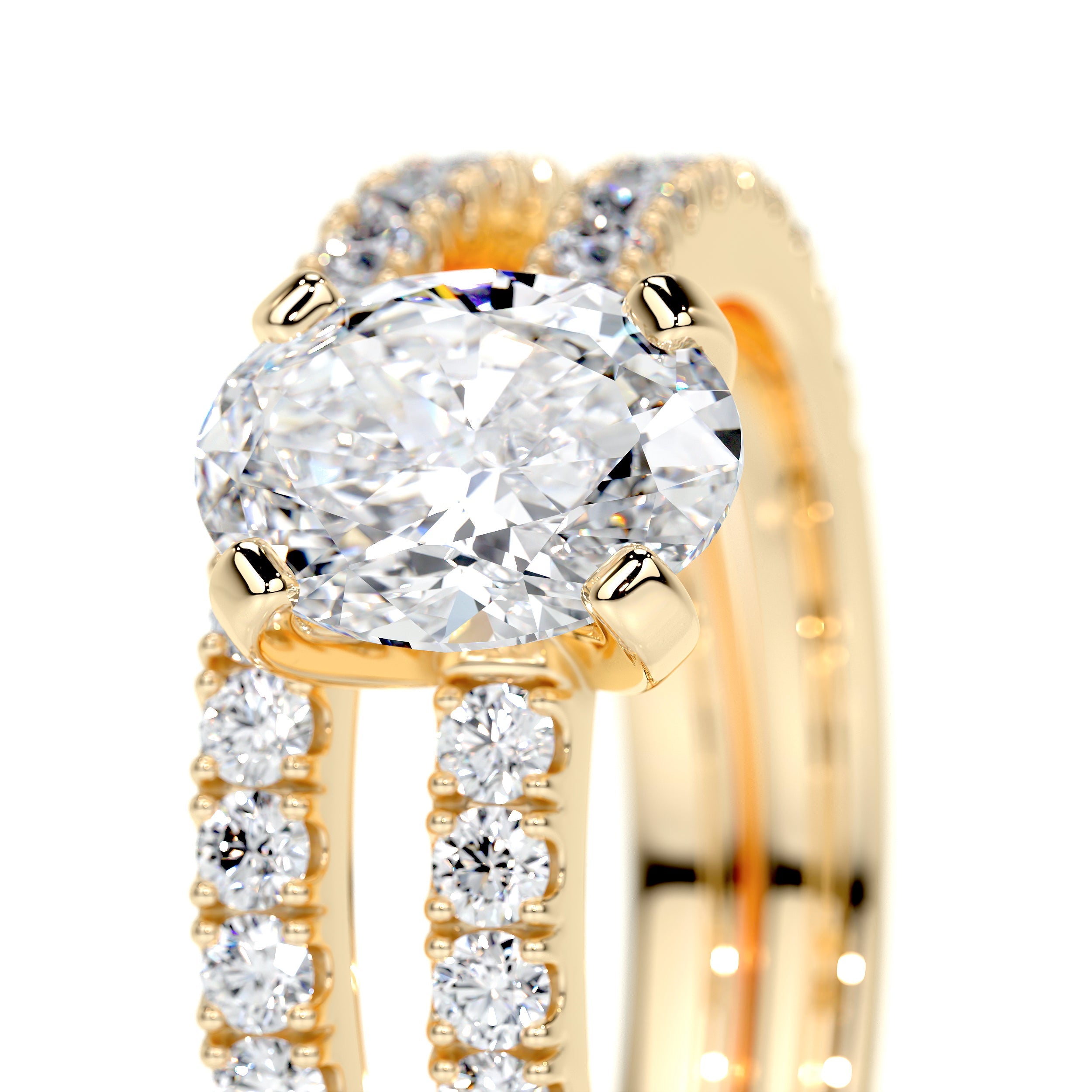 Stephanie Lab Grown Diamond Bridal Set -18K Yellow Gold