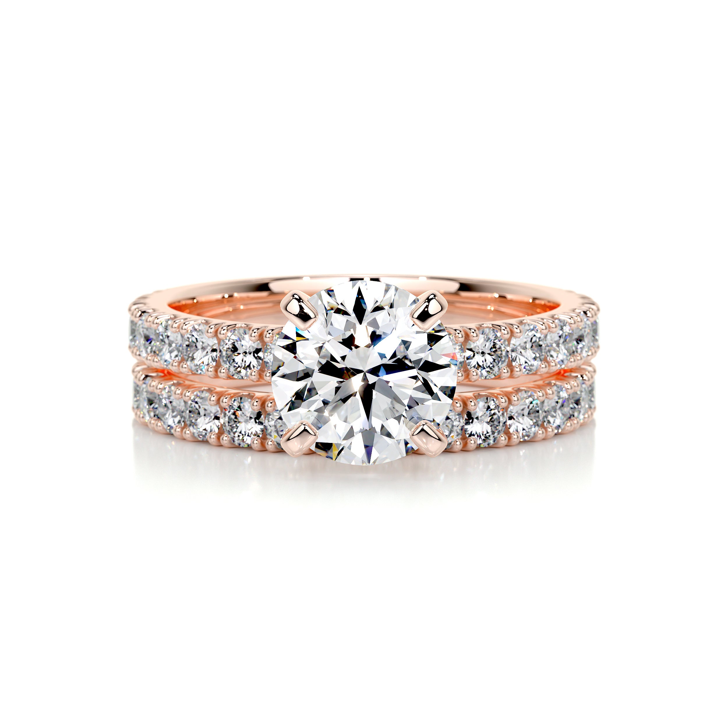 Alison Diamond Bridal Set -14K Rose Gold