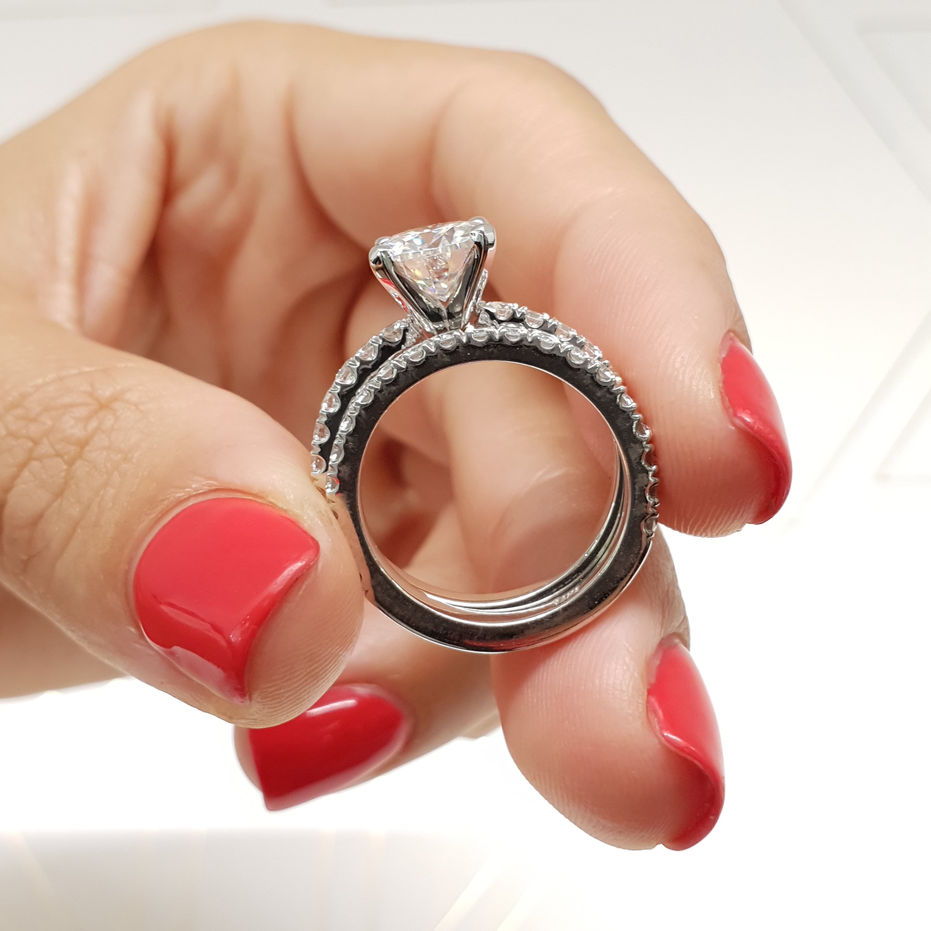 Alison Lab Grown Diamond Bridal Set (2.5 Carat) -14K White Gold