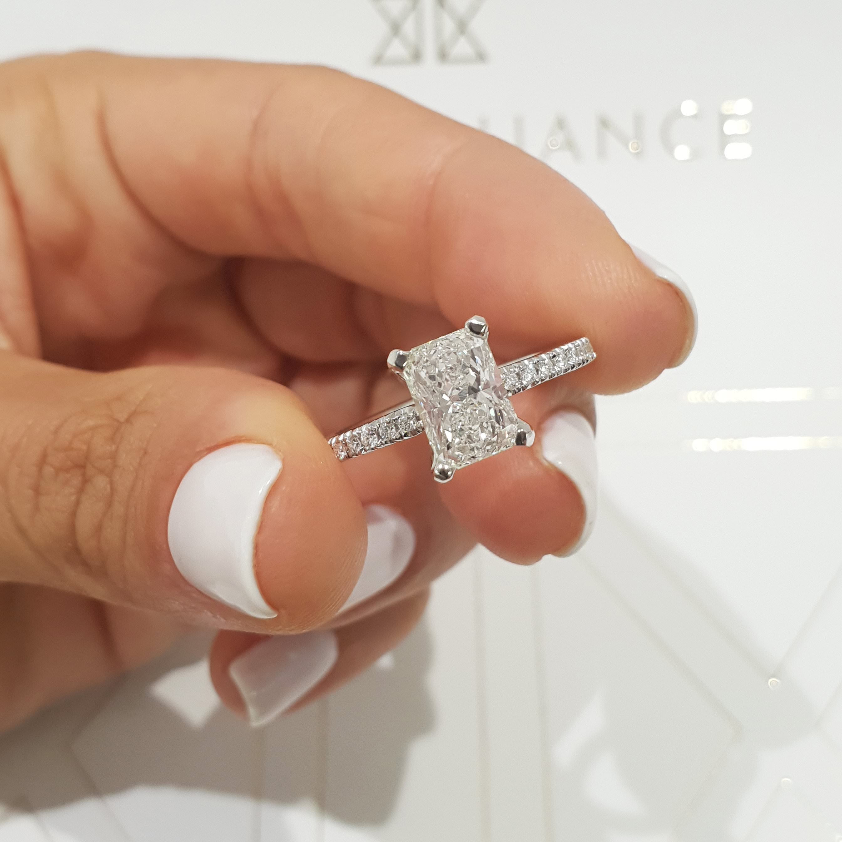 Audrey Lab Grown Diamond Ring   (2.3 Carat) -18K White Gold