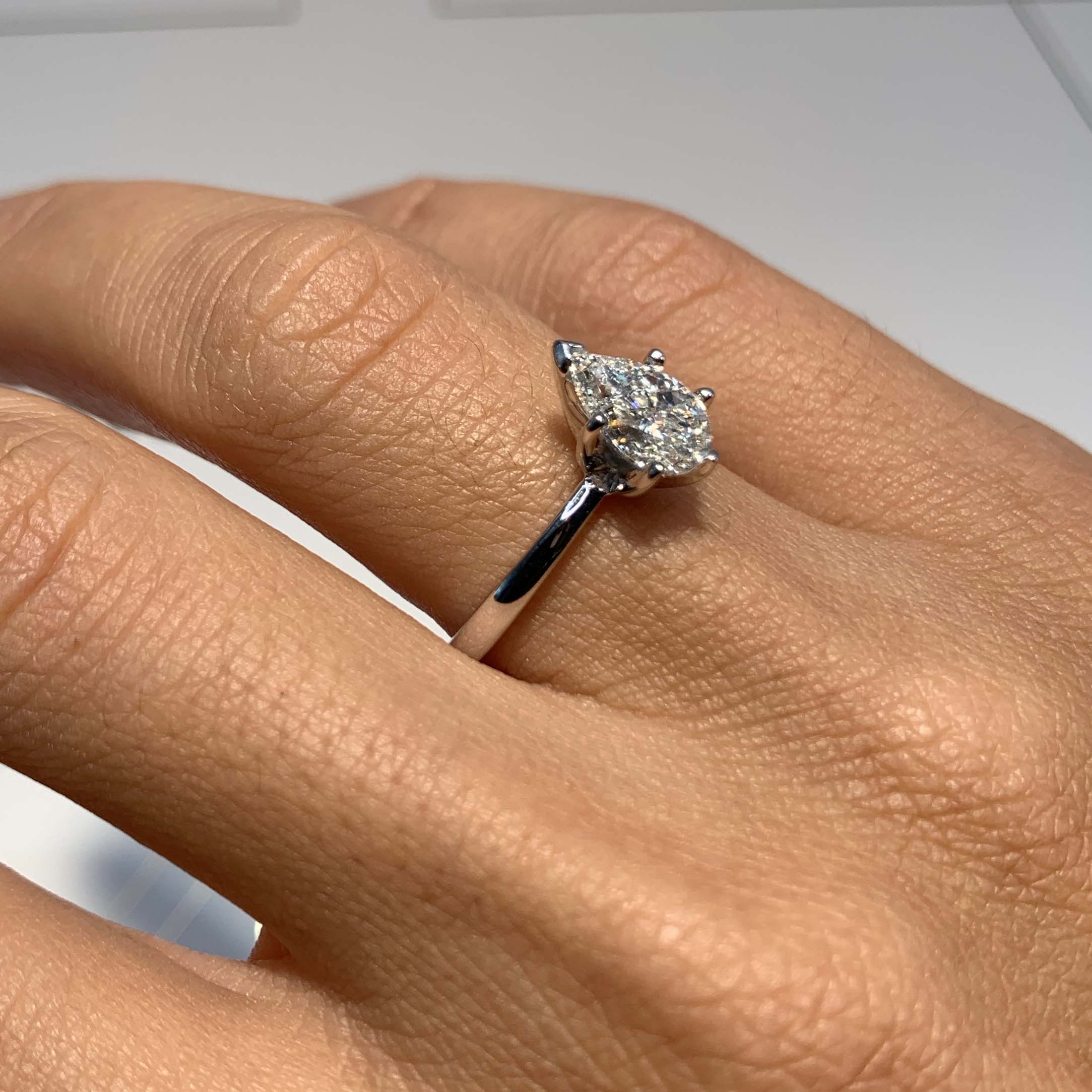 Adaline Lab Grown Diamond Ring (1 Carat) -14K White Gold