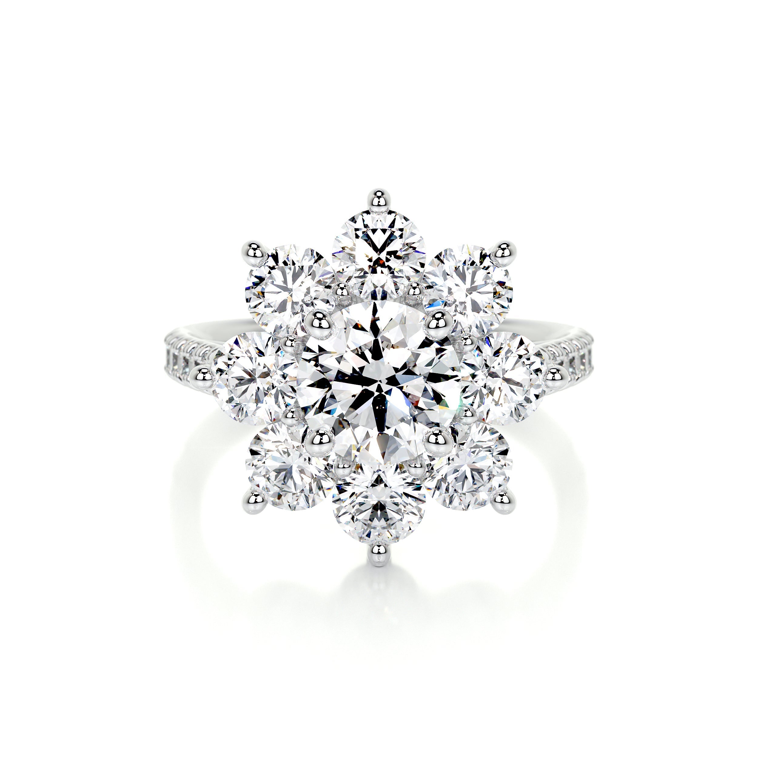 La Fleur Lab Grown Diamond Ring (2.5 Carat) -14K White Gold