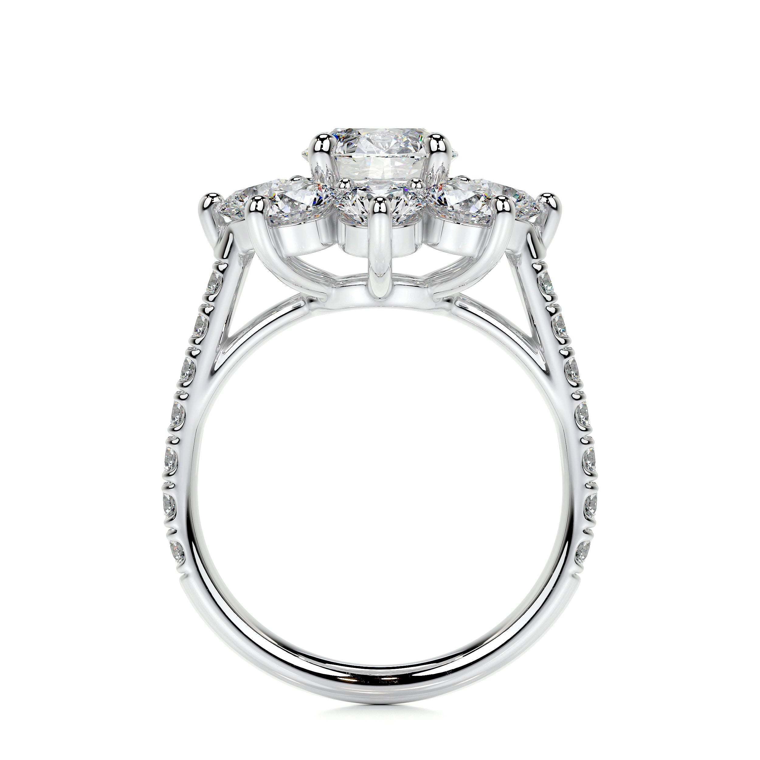 La Fleur Lab Grown Diamond Ring (2.5 Carat) -14K White Gold
