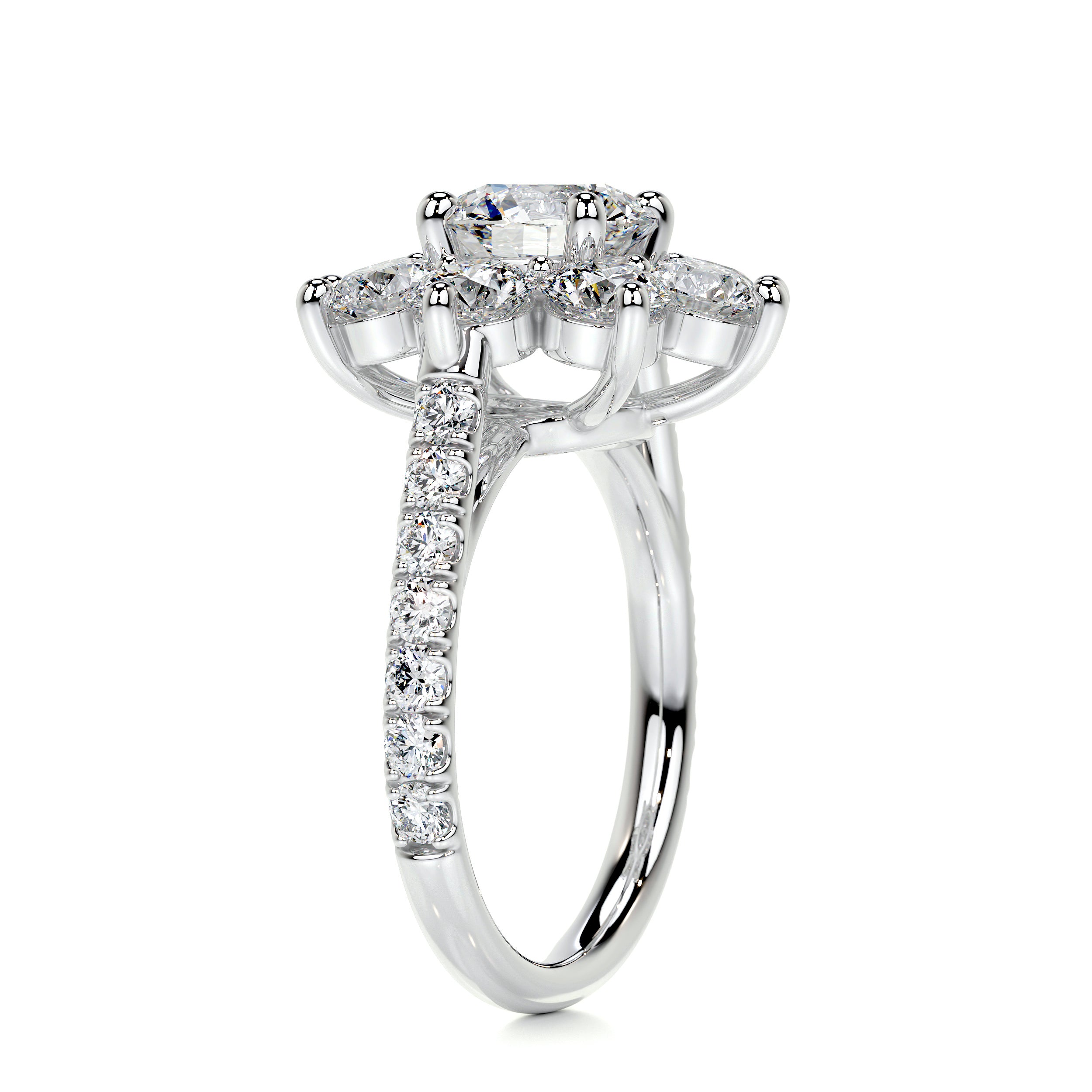 La Fleur Diamond Engagement Ring -14K White Gold