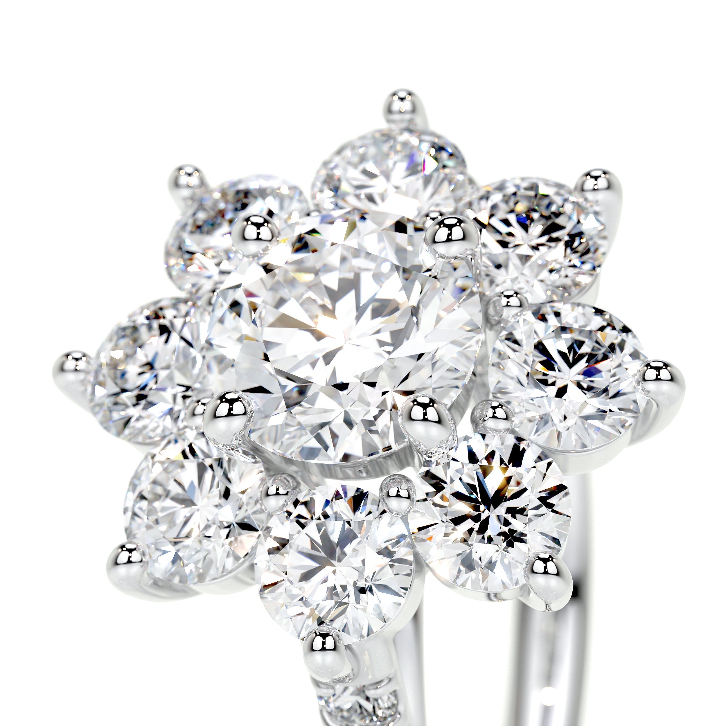 La Fleur Lab Grown Diamond Ring (2.5 Carat) -14K White Gold