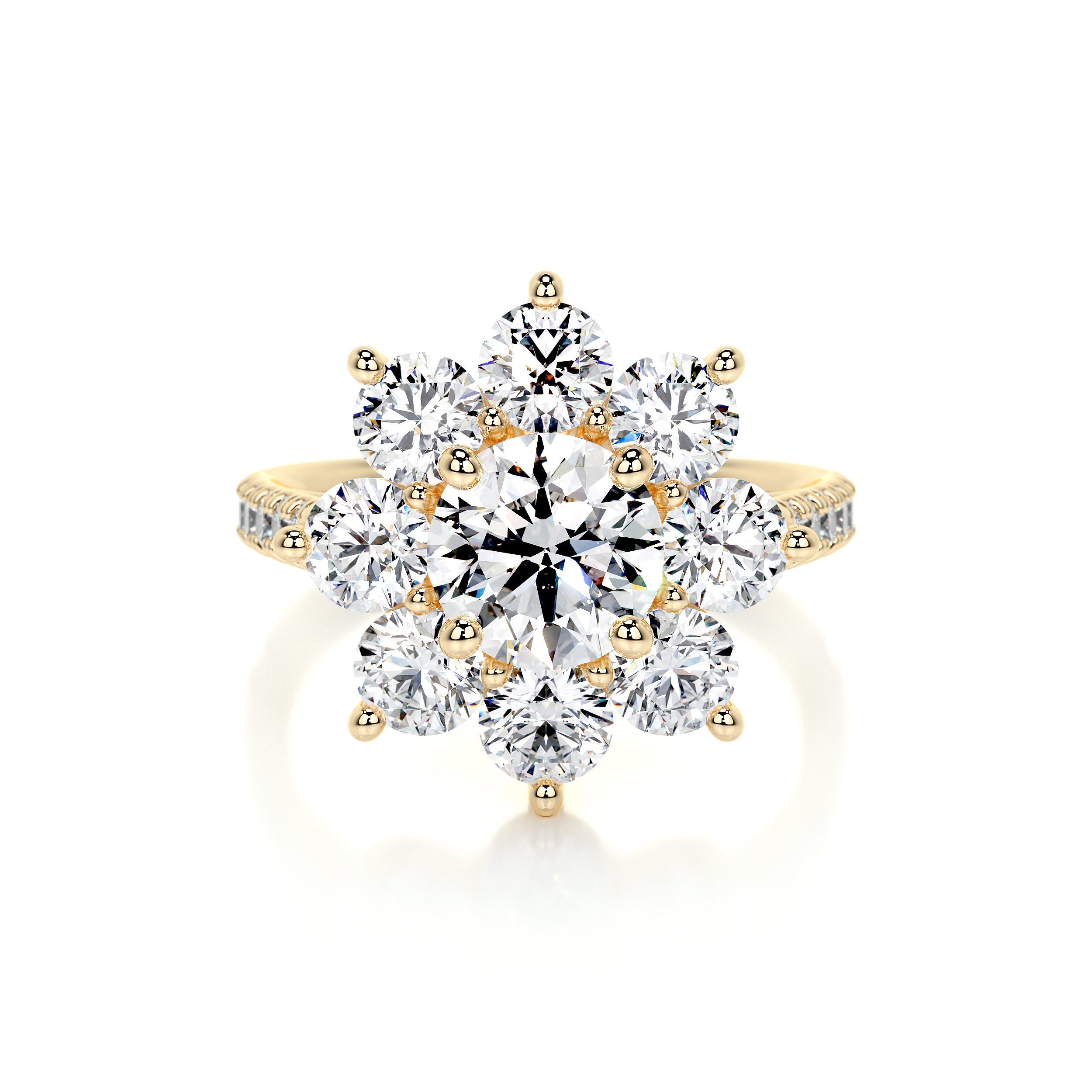 La Fleur Lab Grown Diamond Ring (2.5 Carat) -18K Yellow Gold