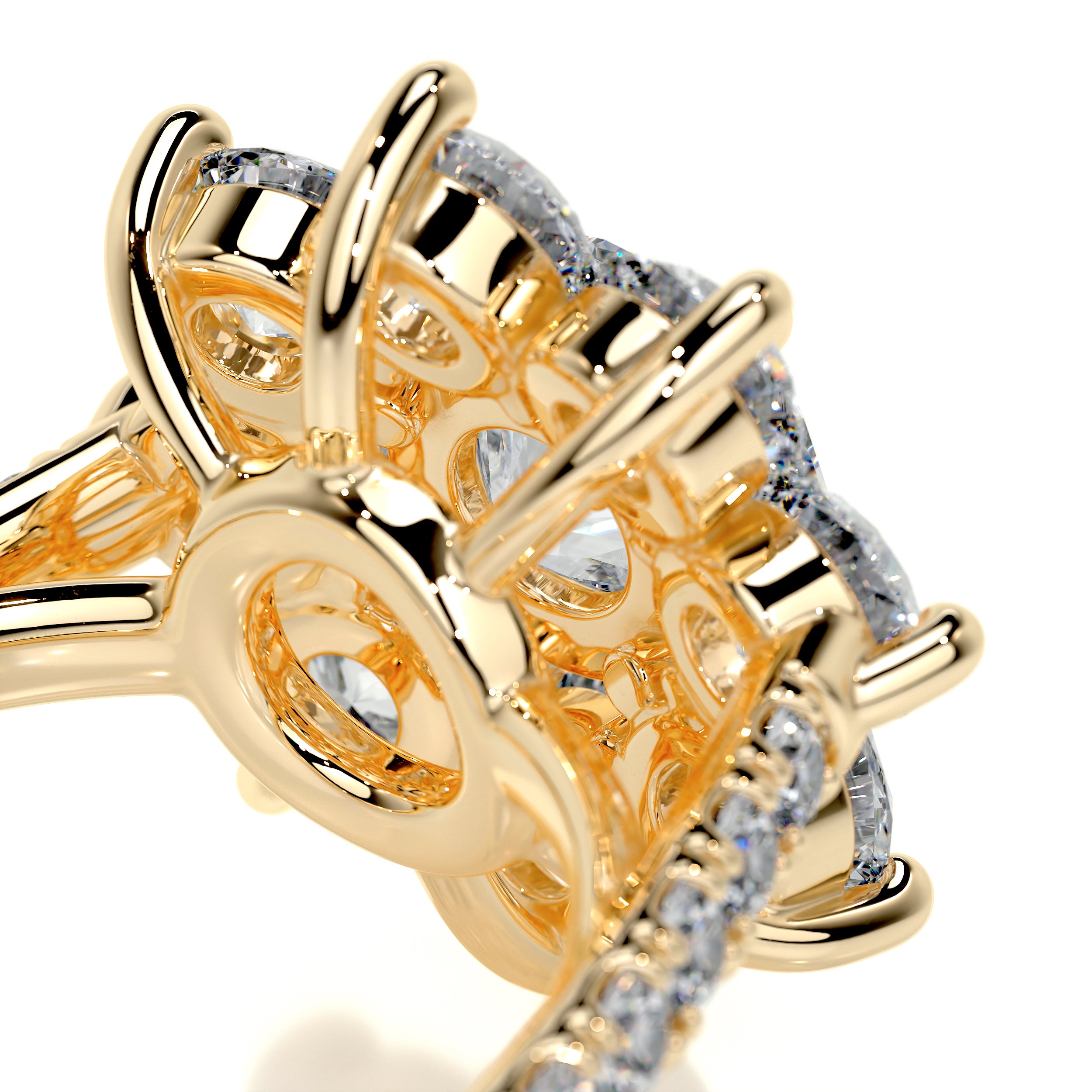 La Fleur Diamond Engagement Ring -18K Yellow Gold