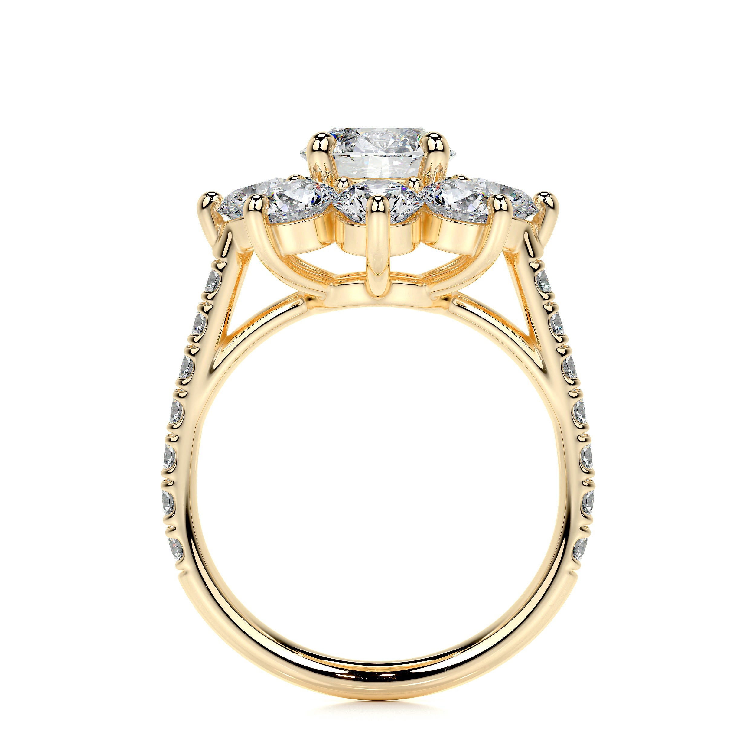 La Fleur Lab Grown Diamond Ring (2.5 Carat) -18K Yellow Gold