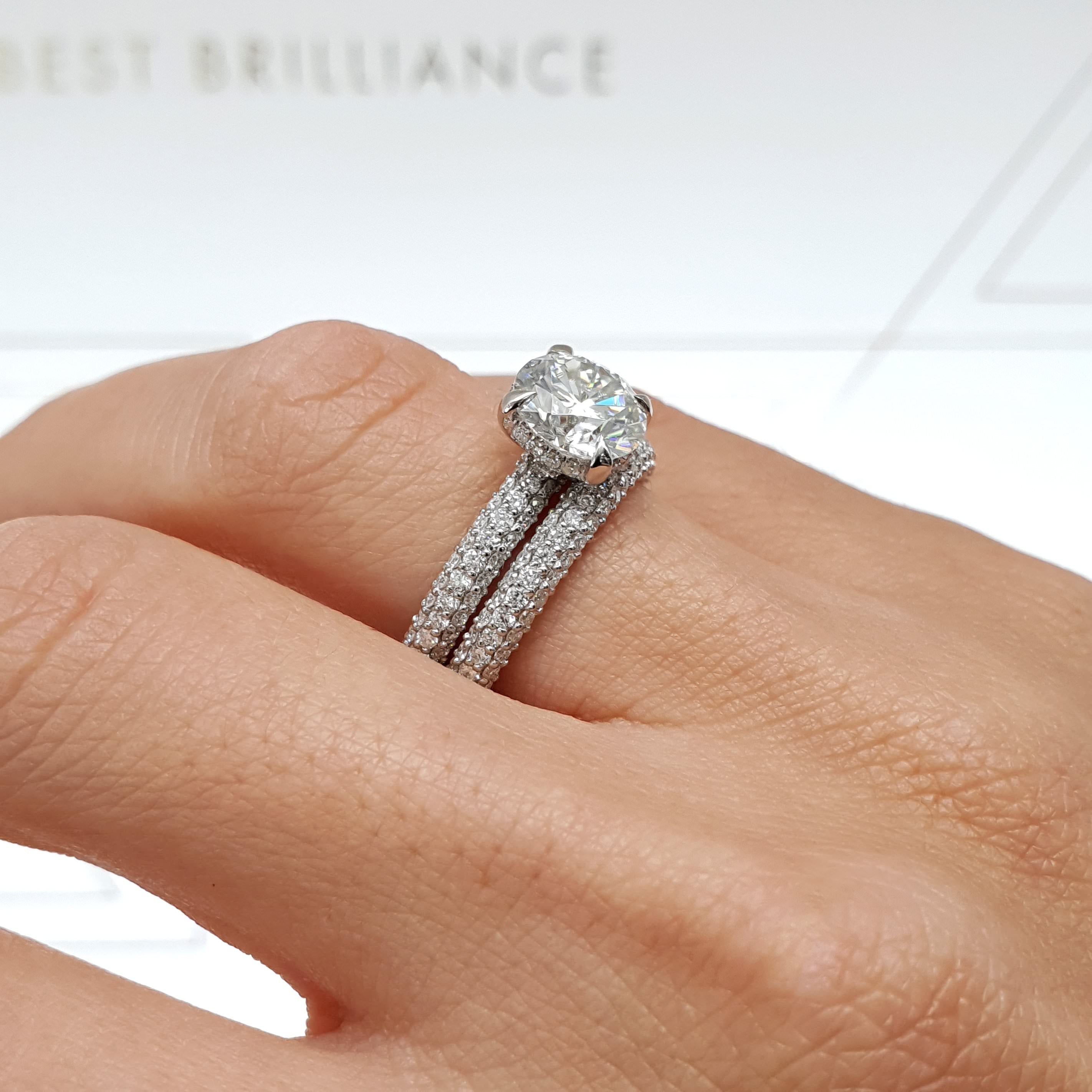 Helena Lab Grown Diamond Bridal Set   (2 Carat) -Platinum