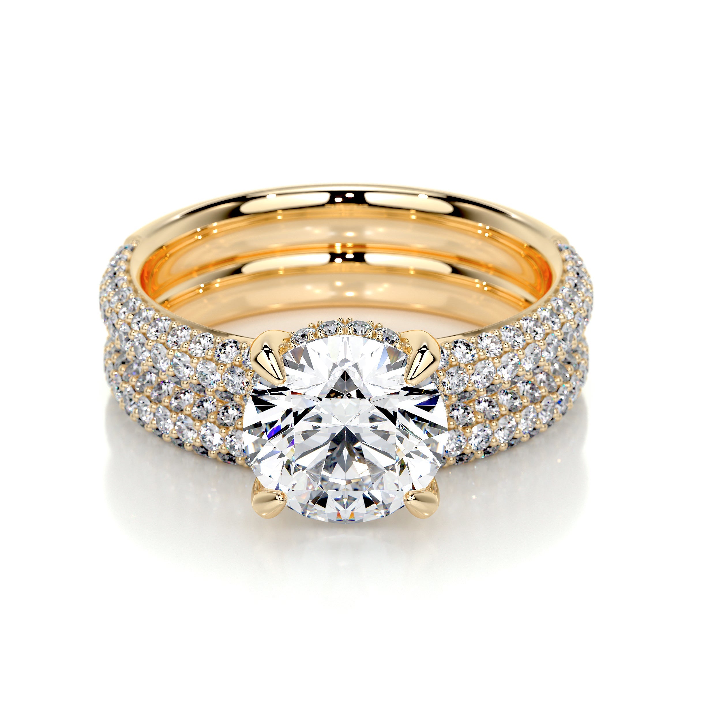 Helena Lab Grown Diamond Bridal Set   (2 Carat) -18K Yellow Gold