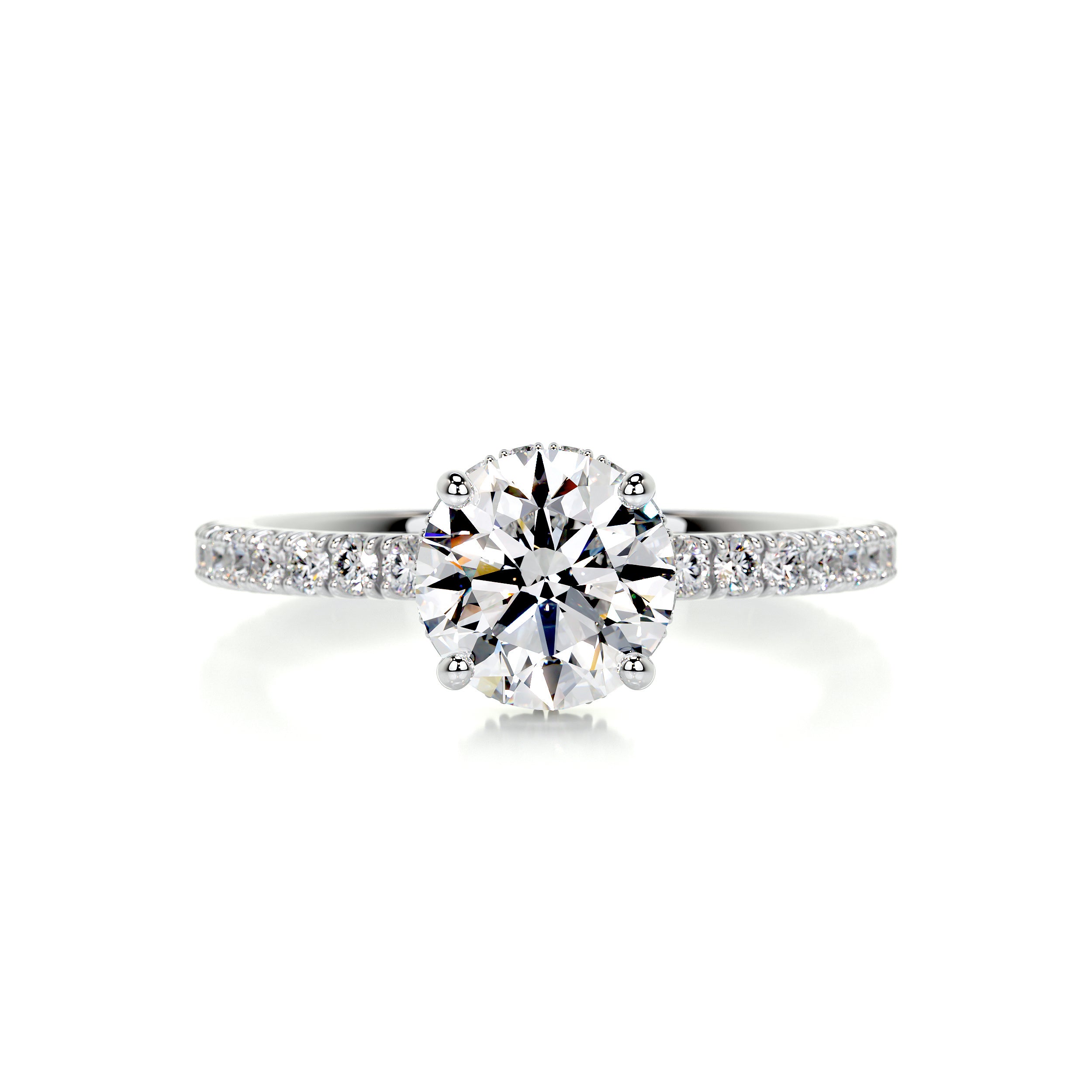 Vivienne Diamond Engagement Ring, Hidden Halo, 1.35 Carat, 14K