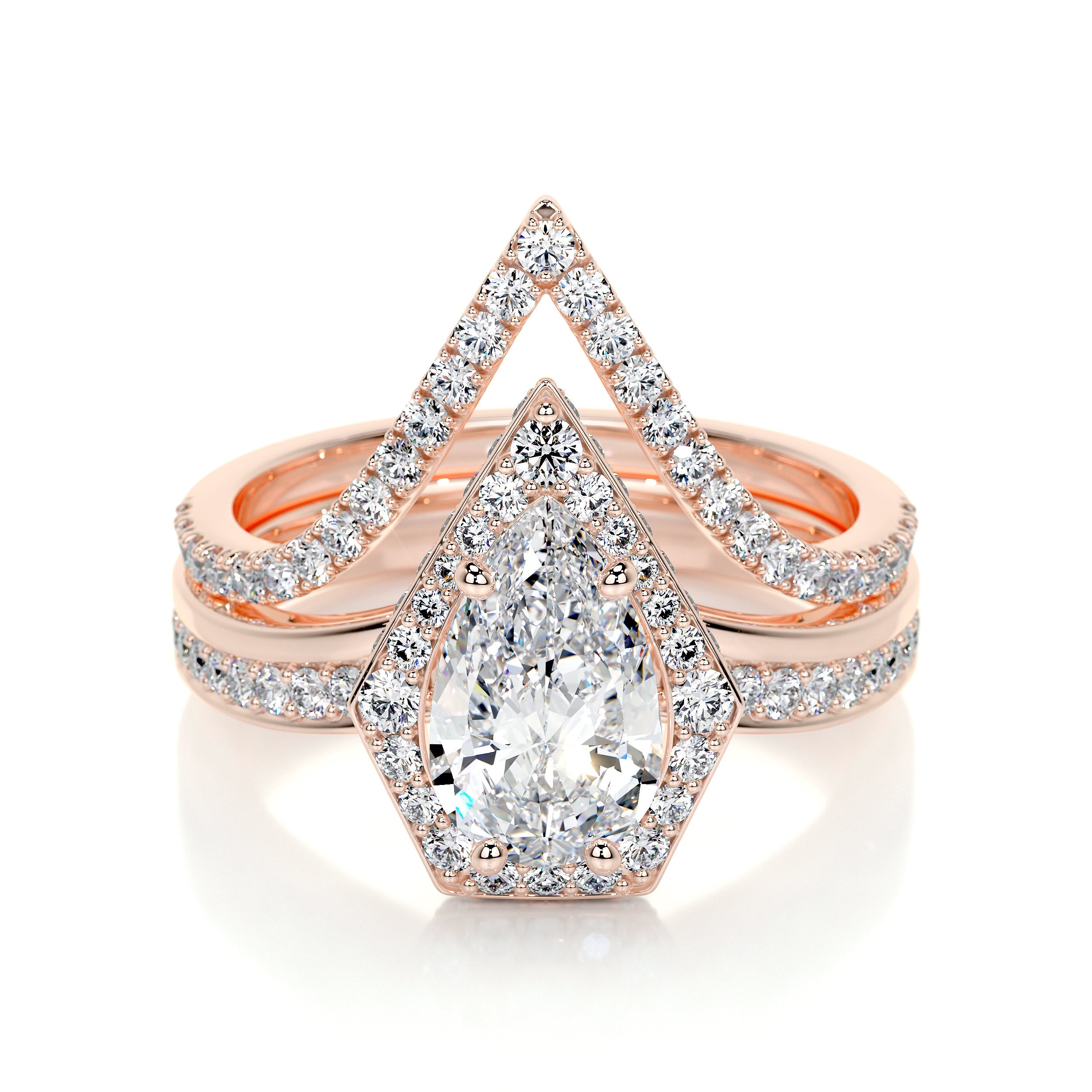 Kendall Lab Grown Diamond Bridal Set (2.5 Carat) -14K Rose Gold