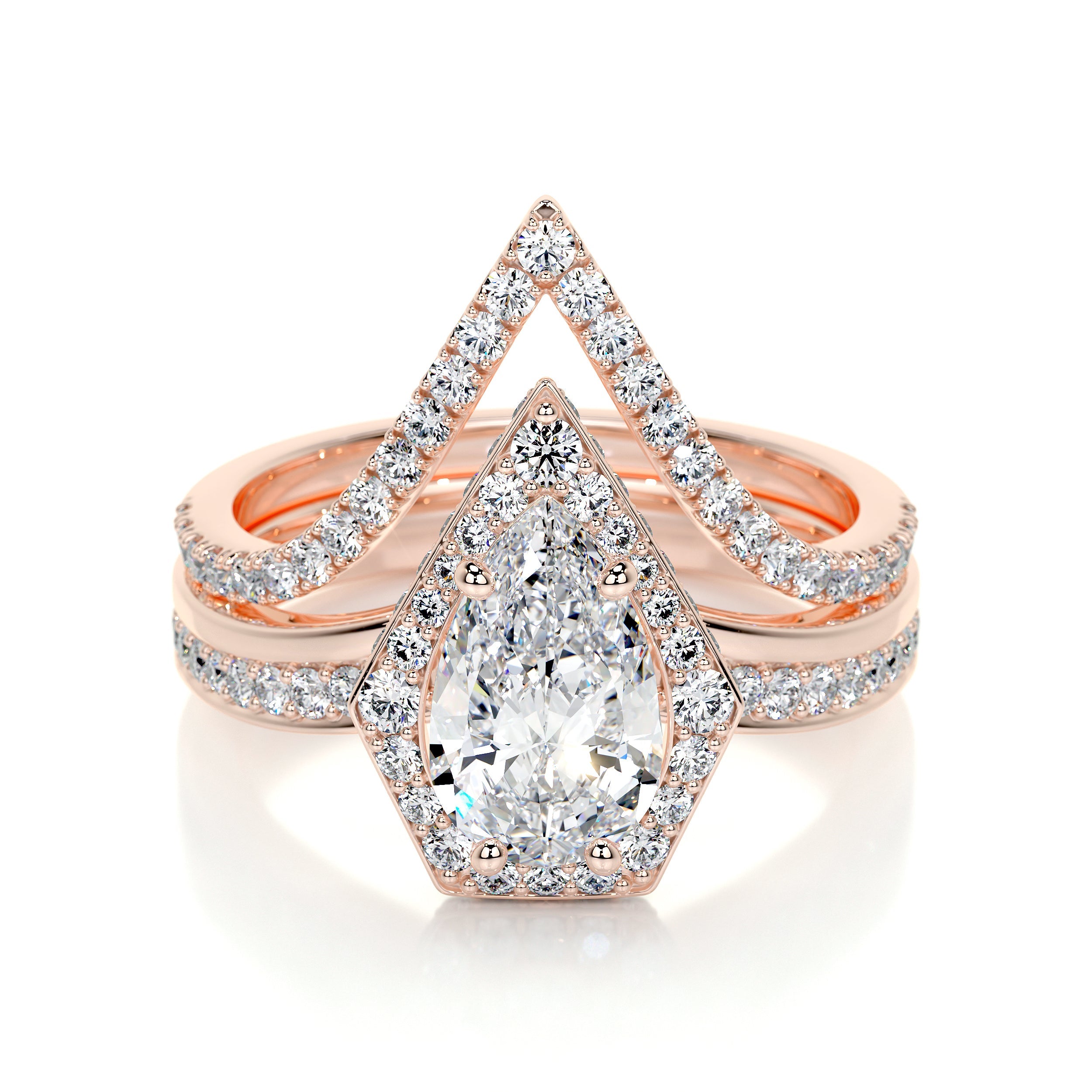 Kendall Lab Grown Diamond Bridal Set   (2.5 Carat) -14K Rose Gold