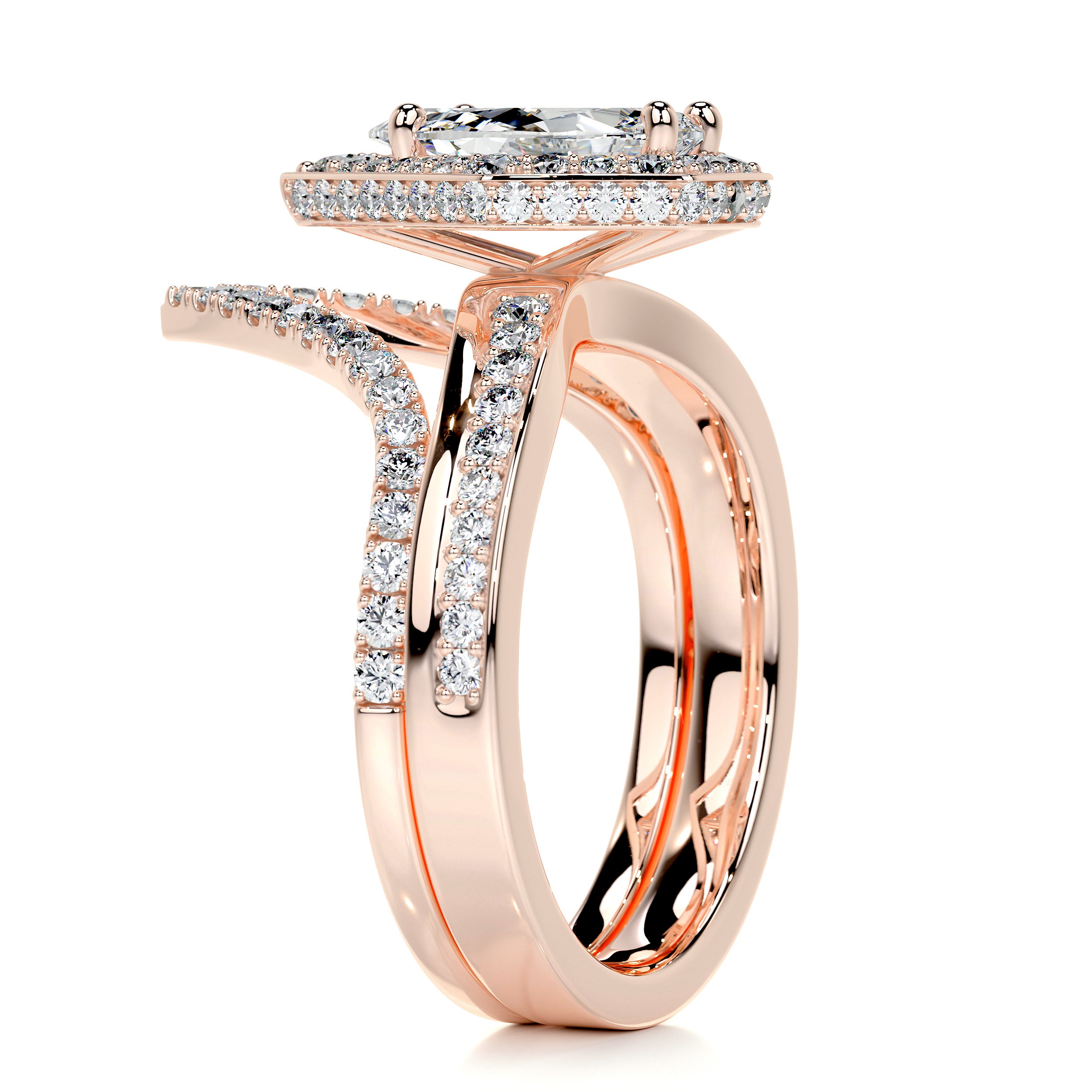 Kendall Diamond Bridal Set -14K Rose Gold