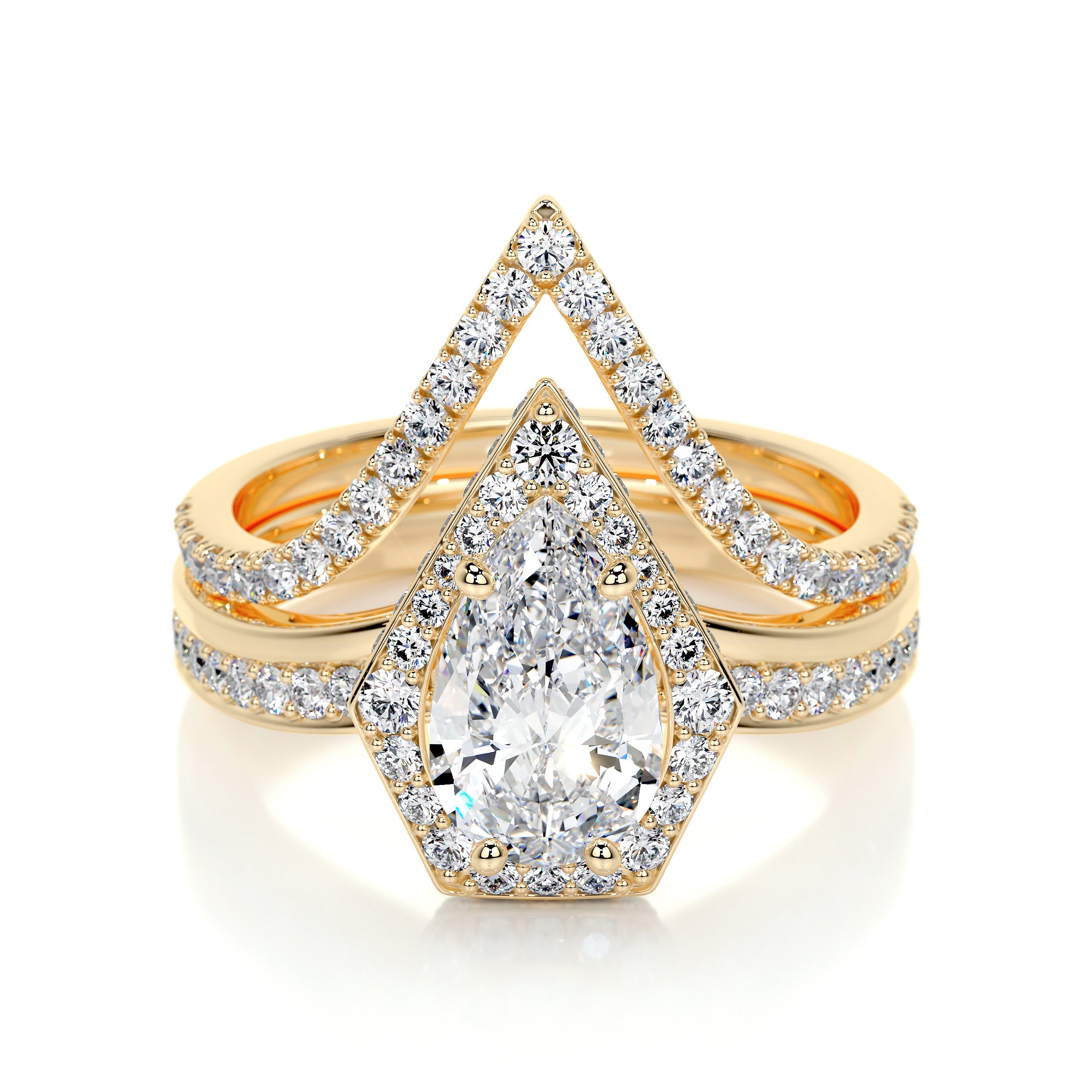 Kendall Lab Grown Diamond Bridal Set (2.5 Carat) -18K Yellow Gold