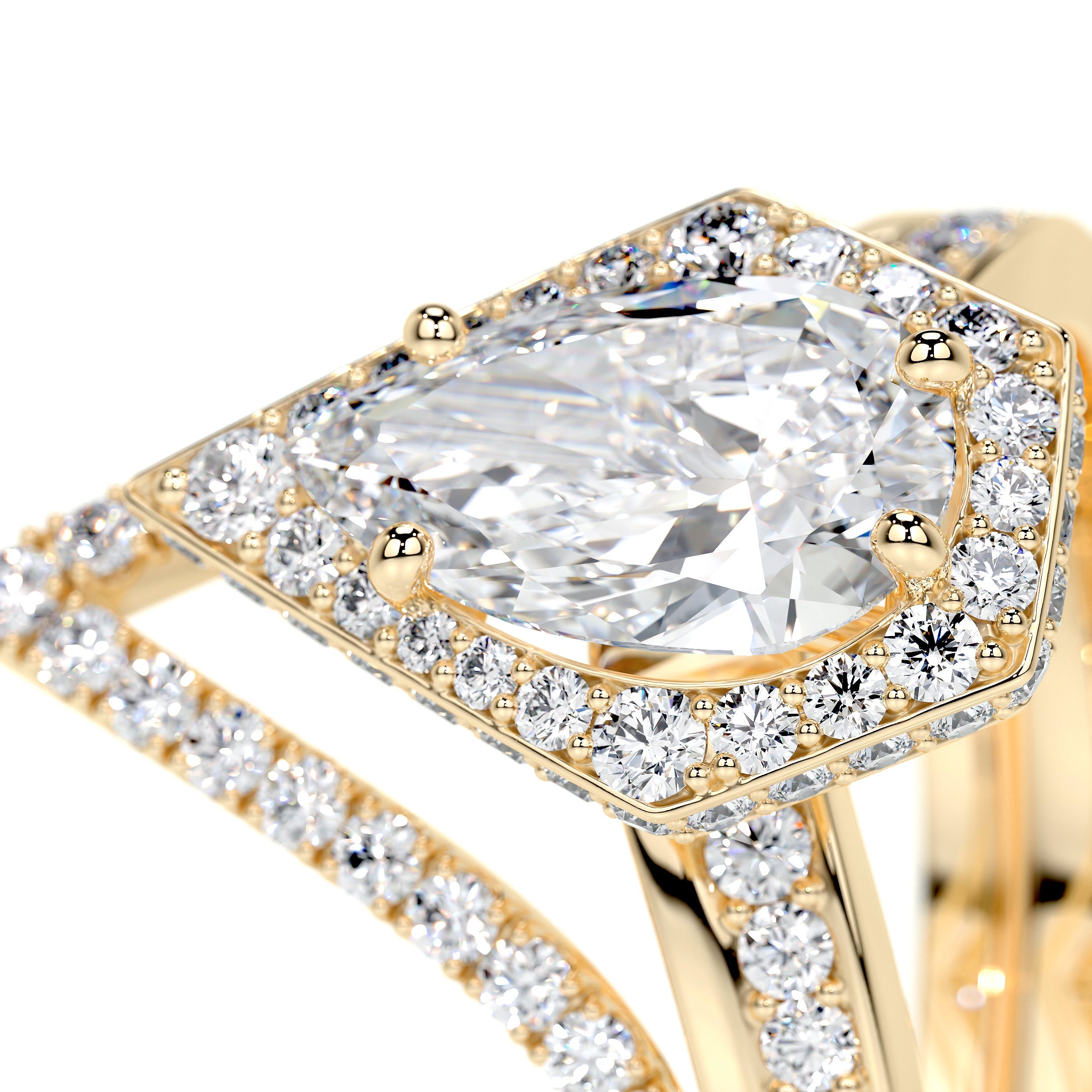 Kendall Lab Grown Diamond Bridal Set (2.5 Carat) -18K Yellow Gold