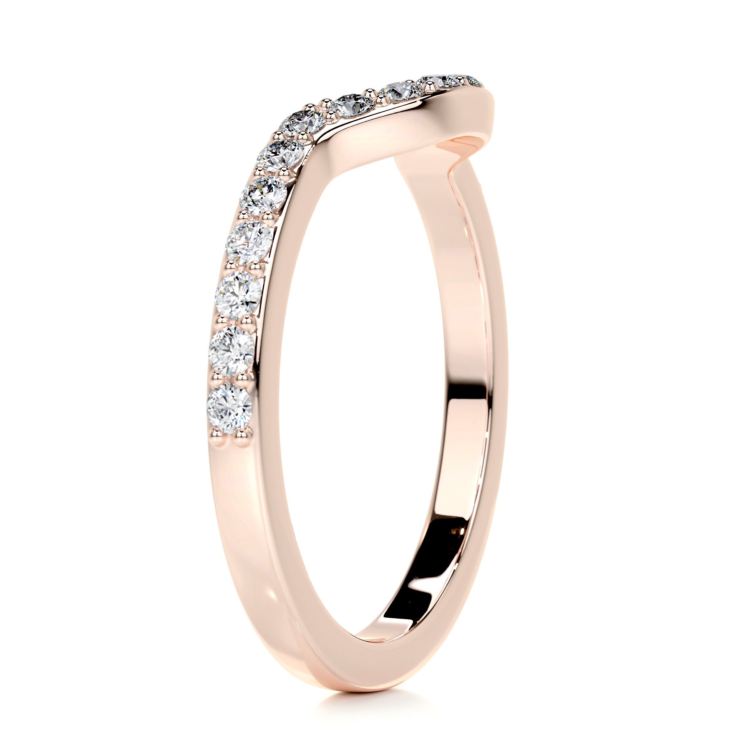 Nina Diamond Wedding Ring (0.2 Carat) -14K Rose Gold