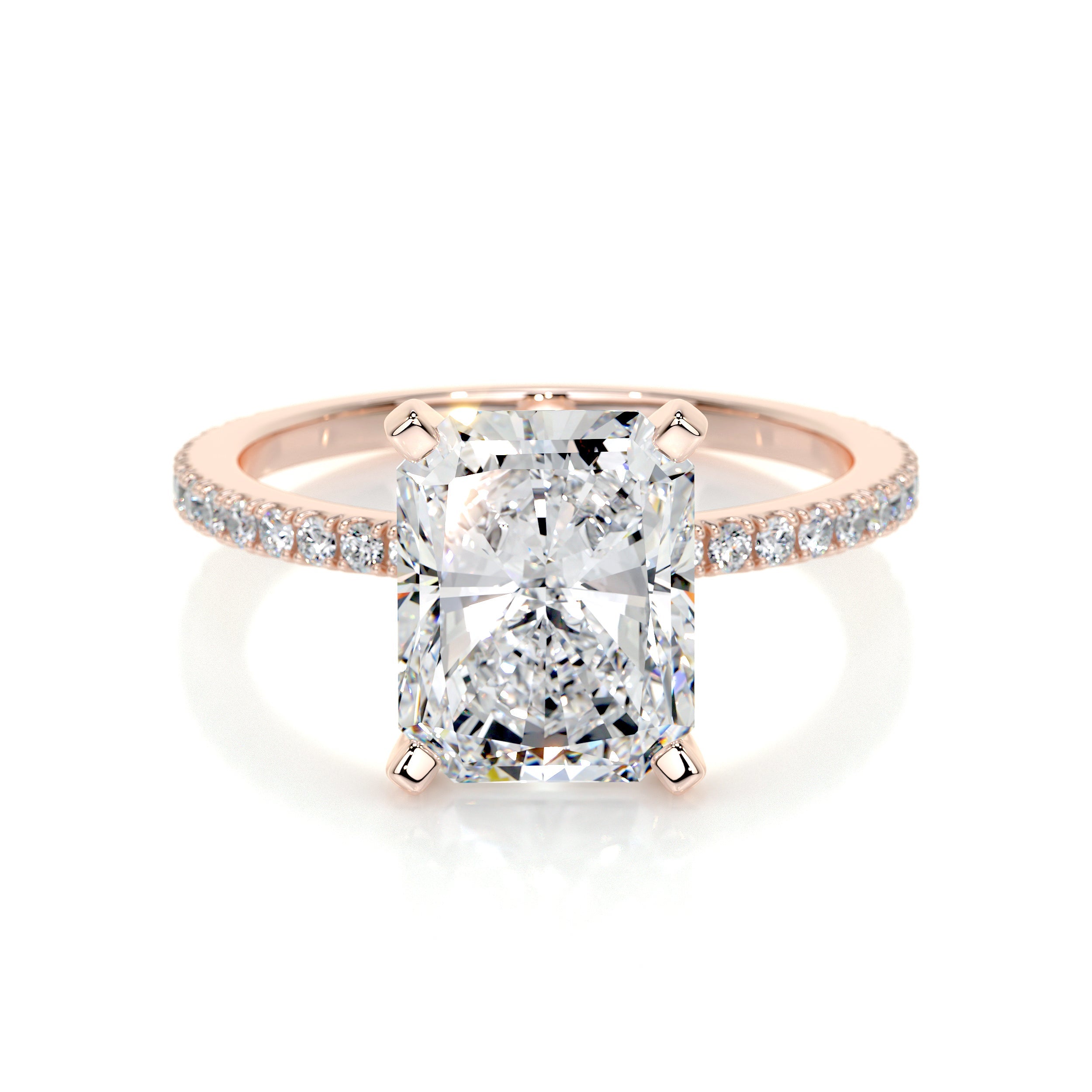 Audrey Lab Grown Diamond Ring (3.5 Carat) -14K Rose Gold
