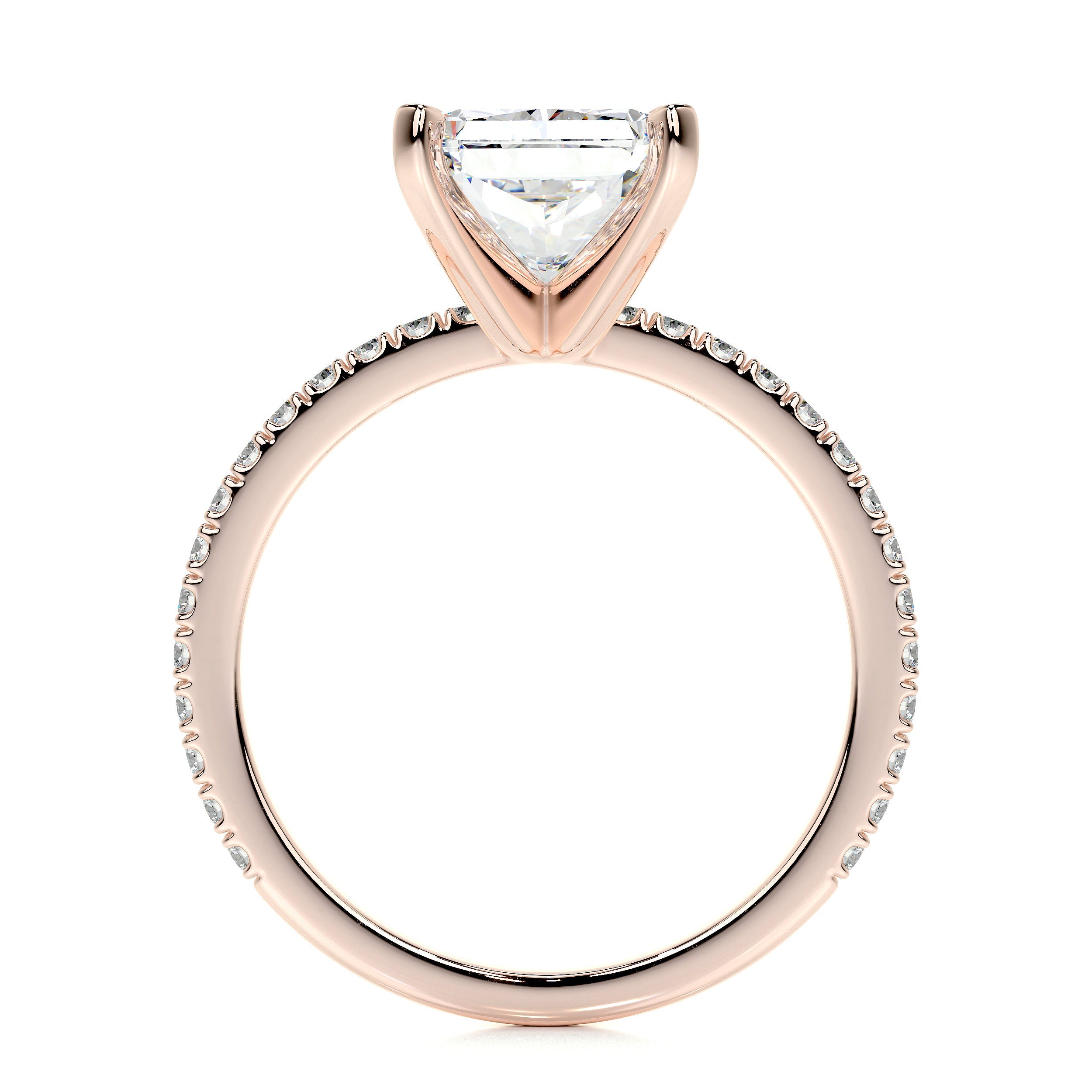Audrey Lab Grown Diamond Ring (3.5 Carat) -14K Rose Gold