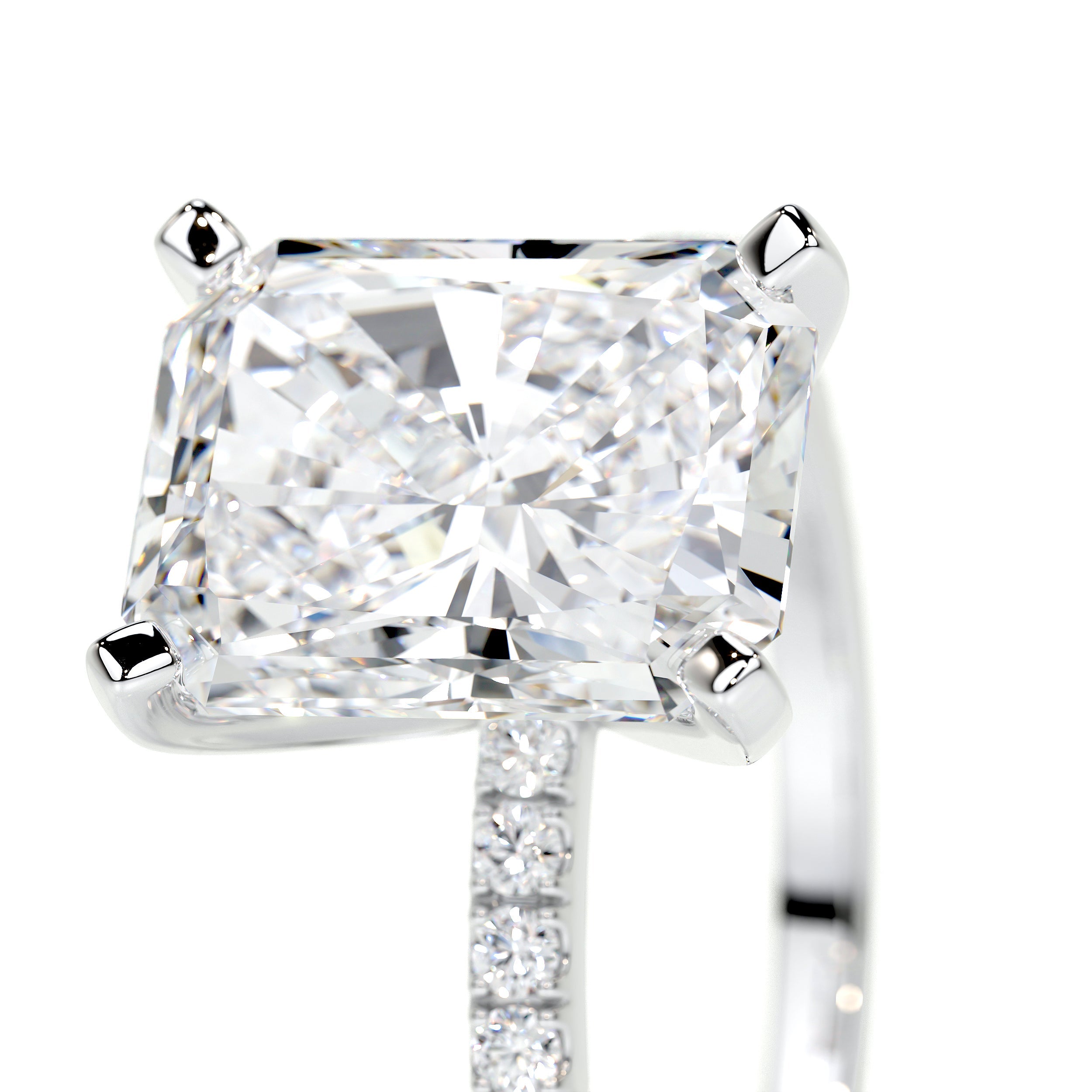 Audrey Lab Grown Diamond Ring   (3.5 Carat) -18K White Gold