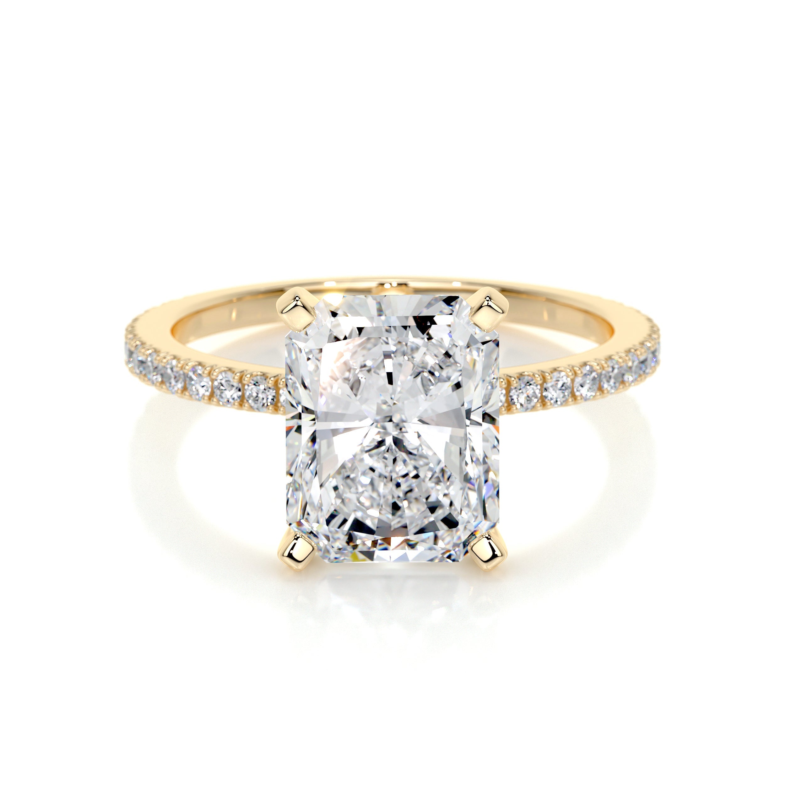 Audrey Lab Grown Diamond Ring (3.5 Carat) -18K Yellow Gold