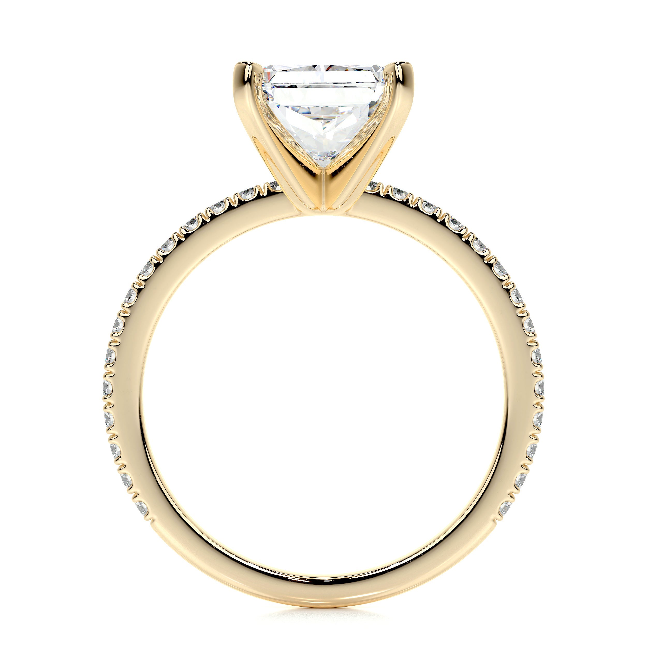 Audrey Lab Grown Diamond Ring   (3.5 Carat) -18K Yellow Gold