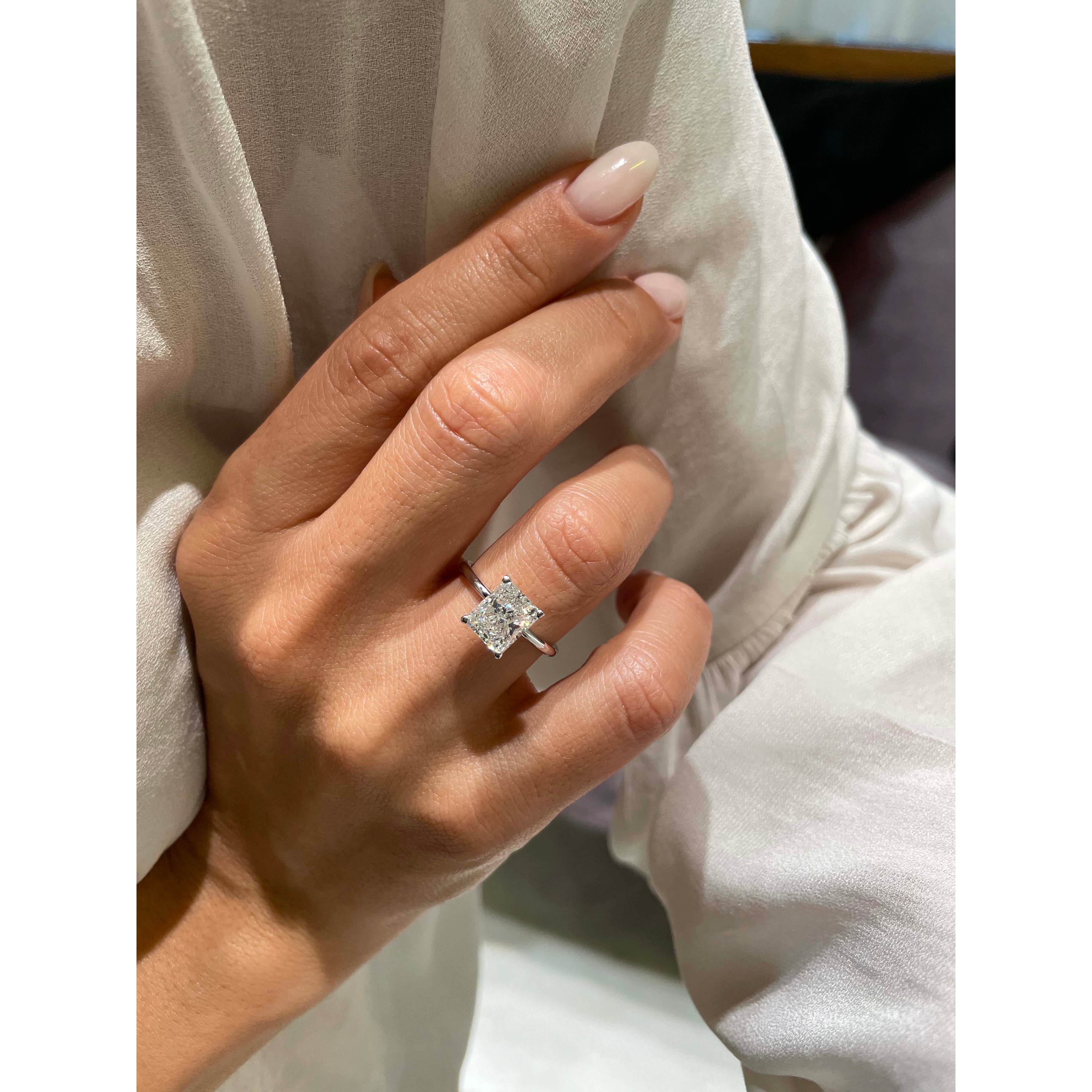 Harper Diamond Engagement Ring -18K White Gold