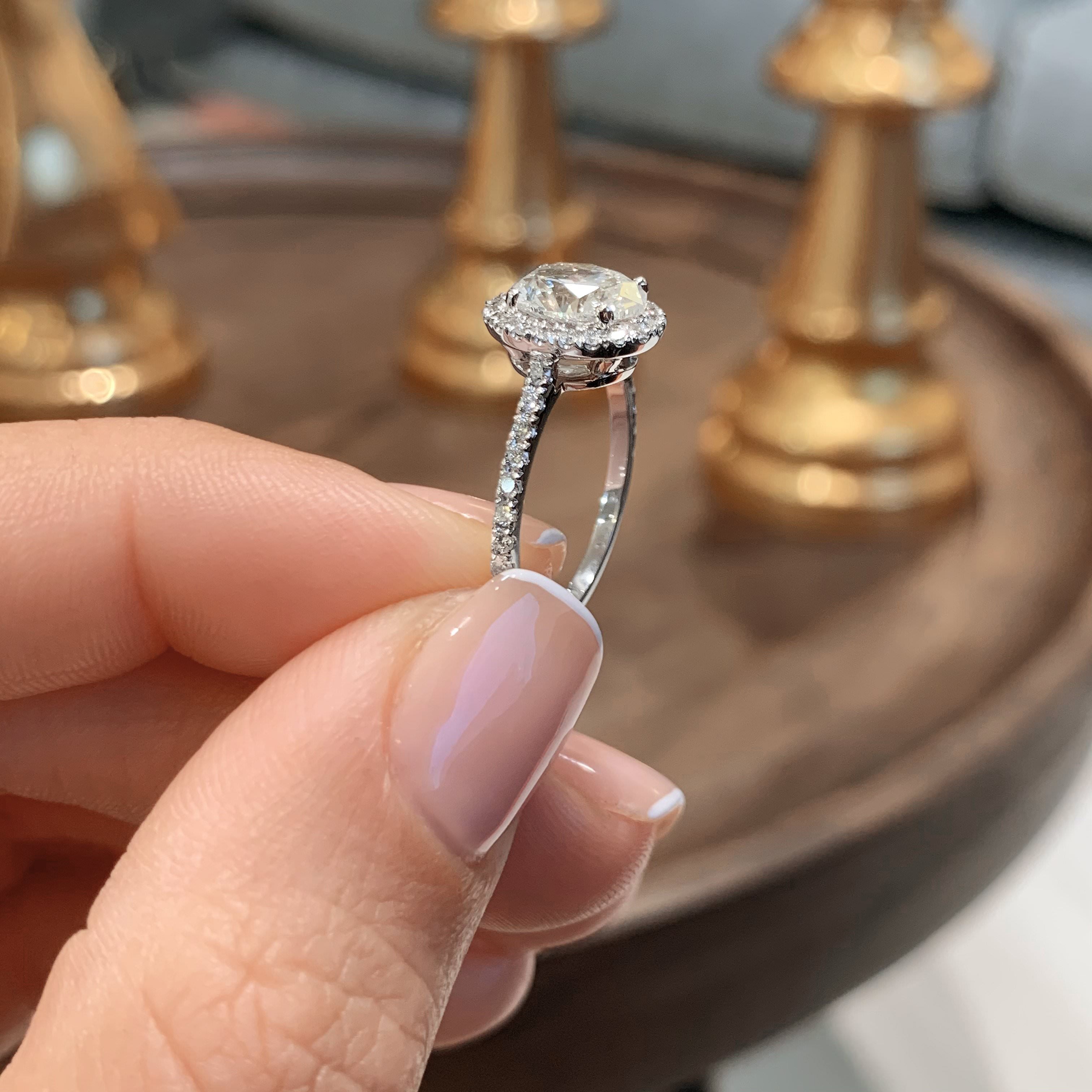 Maria Lab Grown Diamond Ring   (2 Carat) -14K White Gold