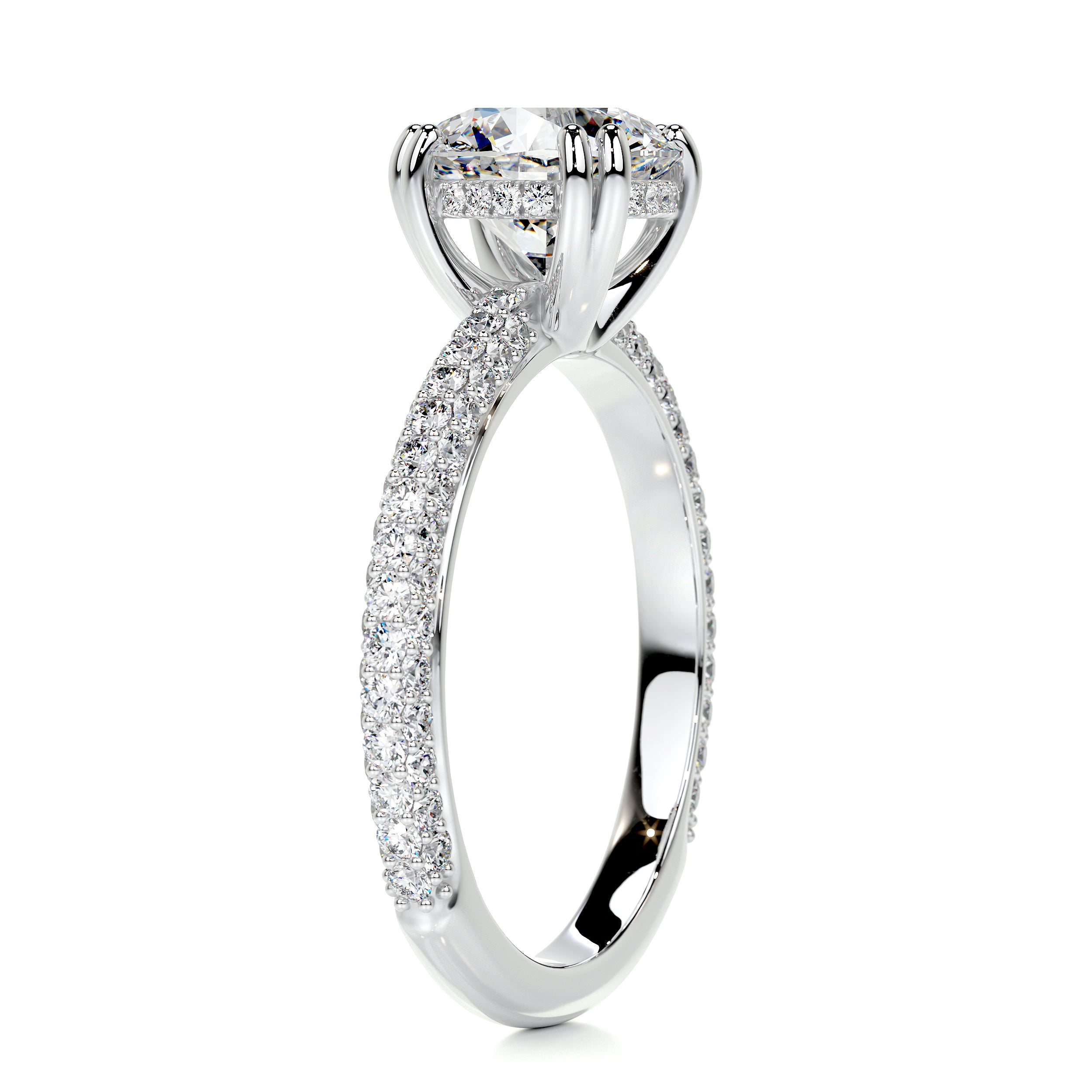 Lorena Diamond Engagement Ring -14K White Gold