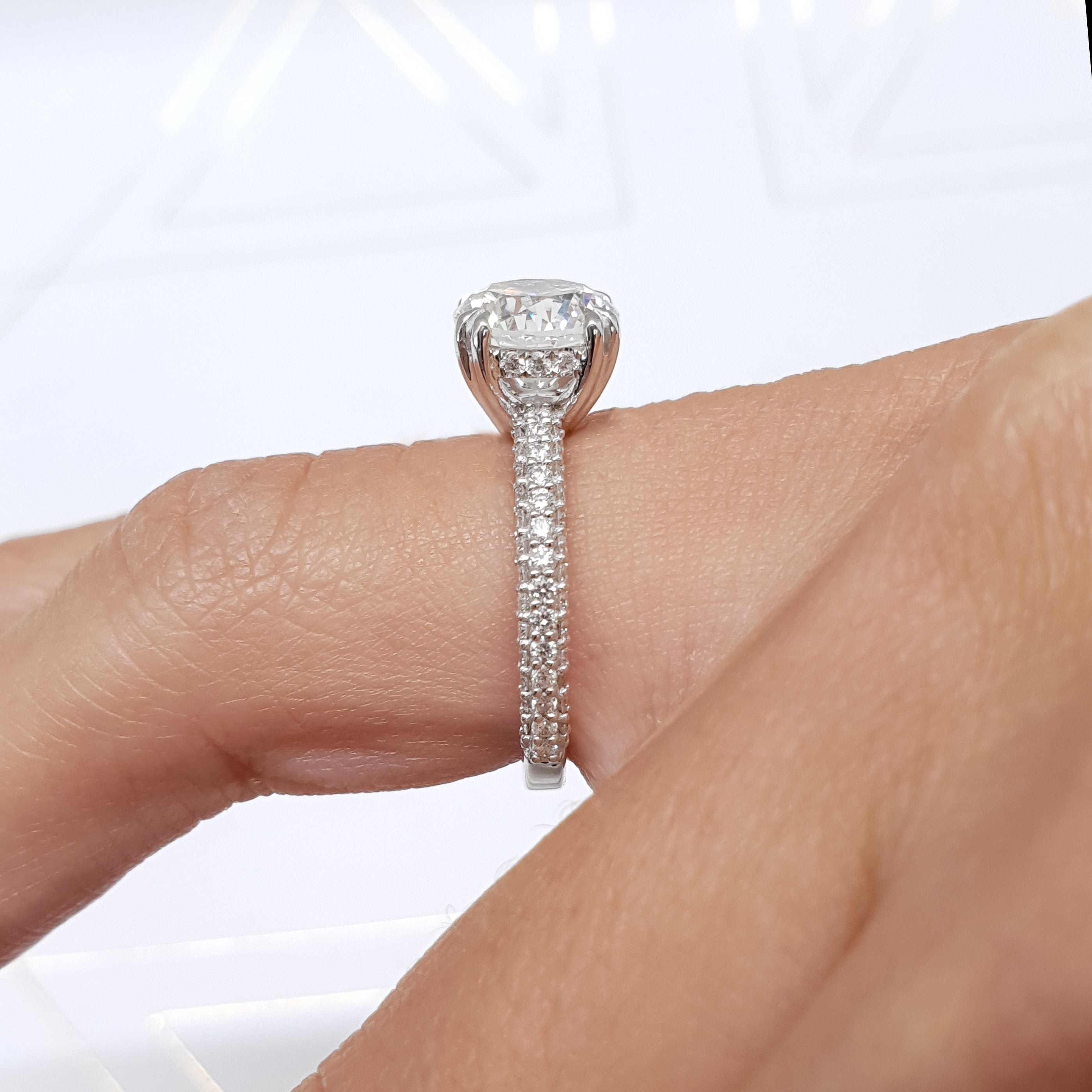 Lorena Lab Grown Diamond Ring   (2.5 Carat) -14K White Gold