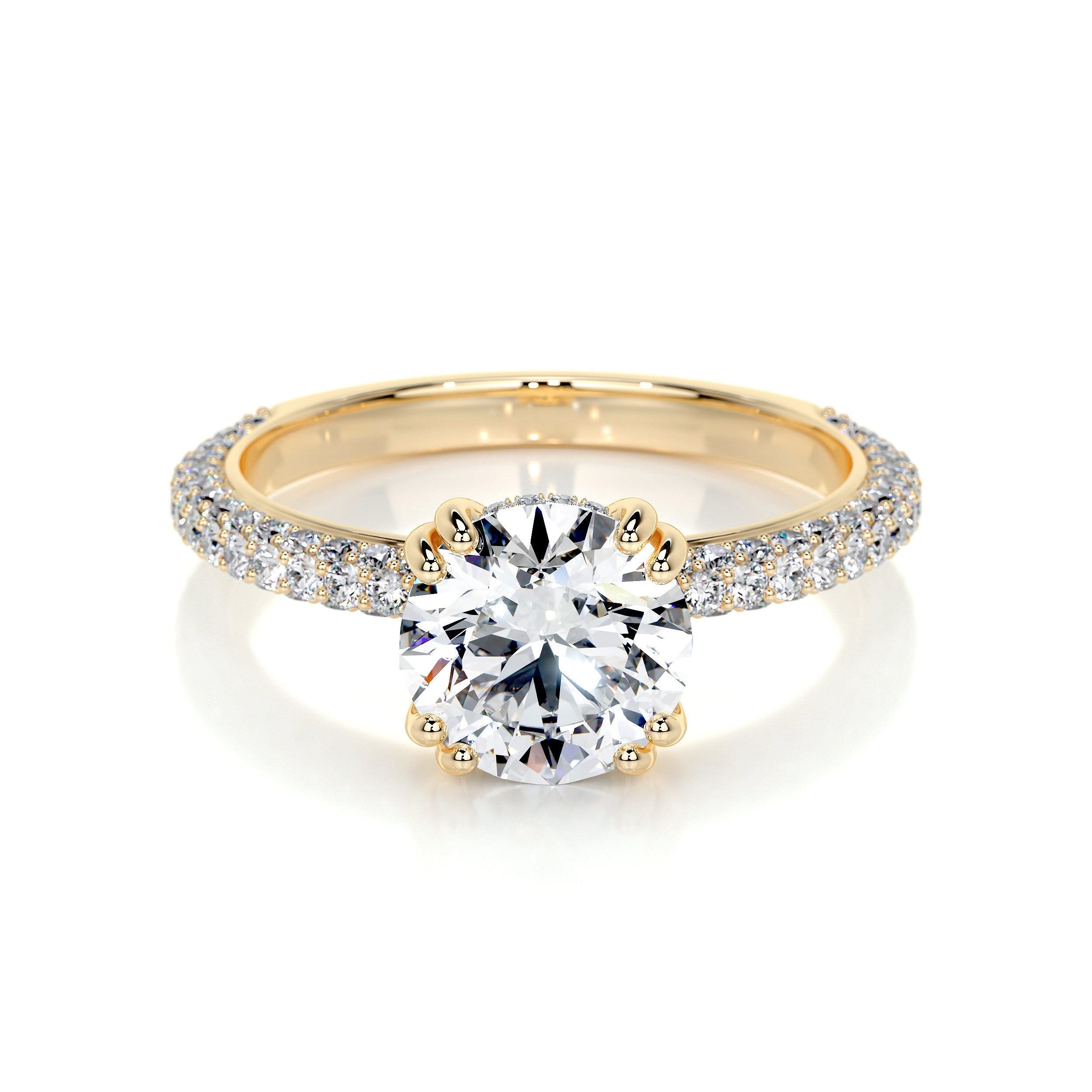 Lorena Lab Grown Diamond Ring (2.5 Carat) -18K Yellow Gold