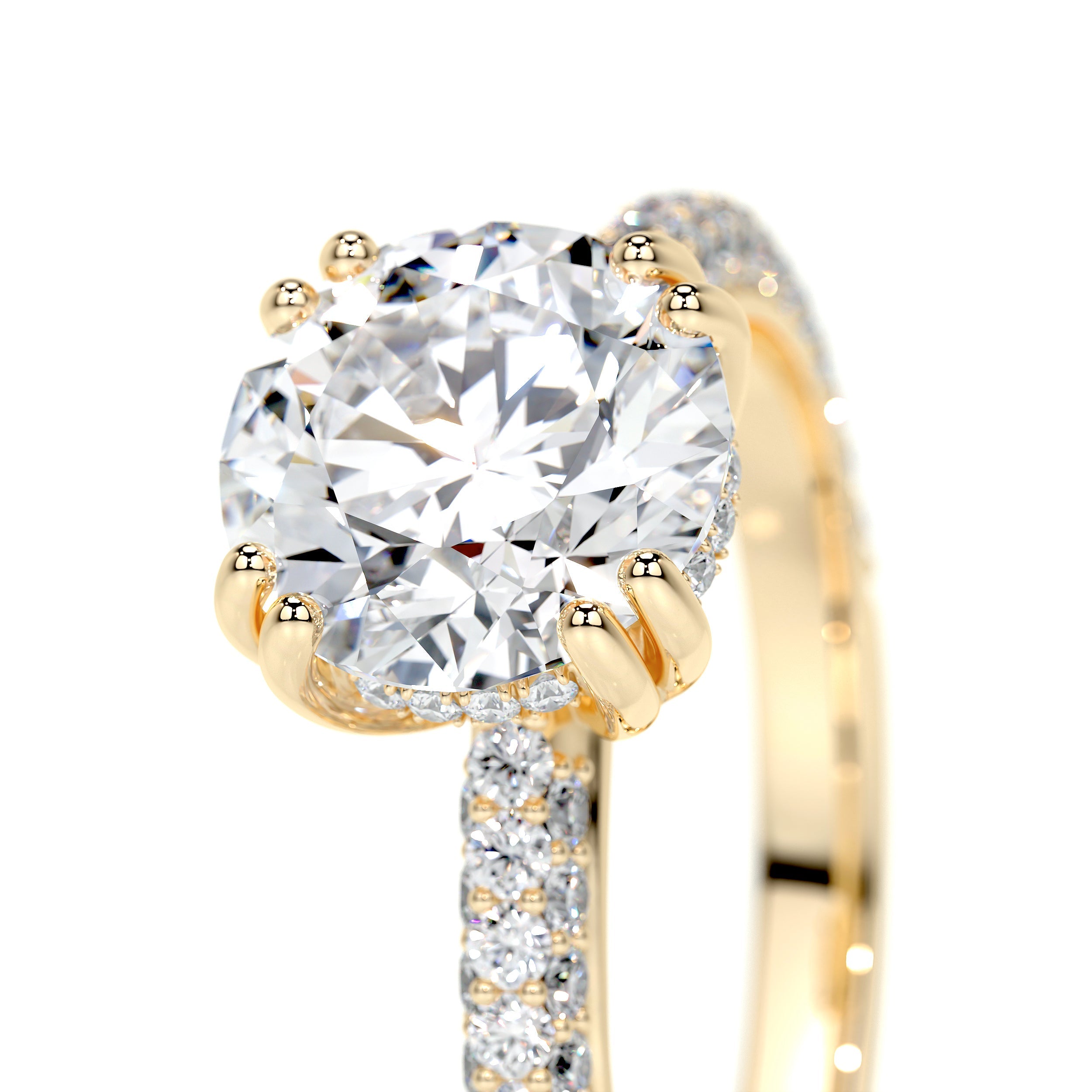 Lorena Lab Grown Diamond Ring (2.5 Carat) -18K Yellow Gold