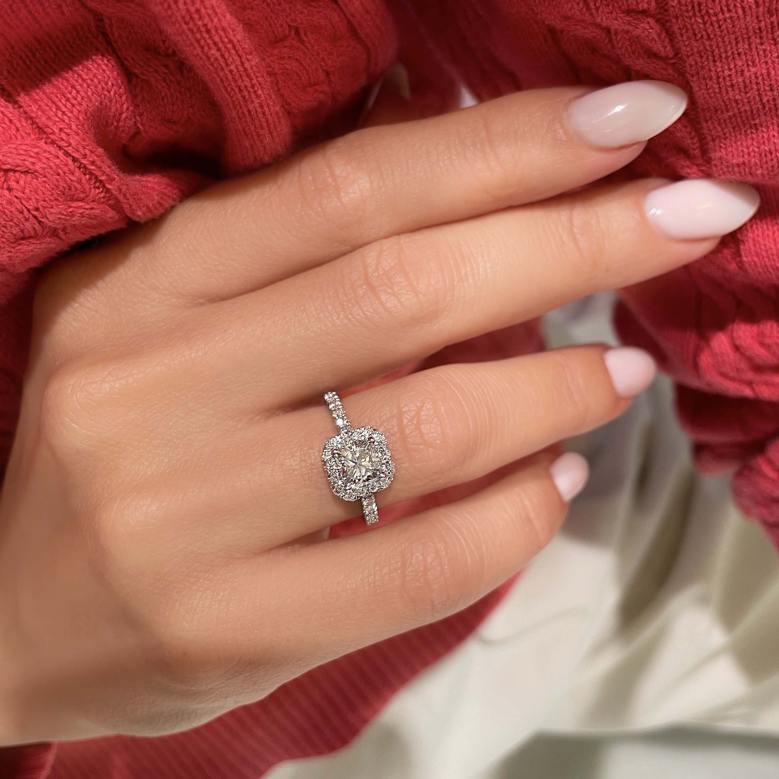 Cora Diamond Engagement Ring -18K White Gold