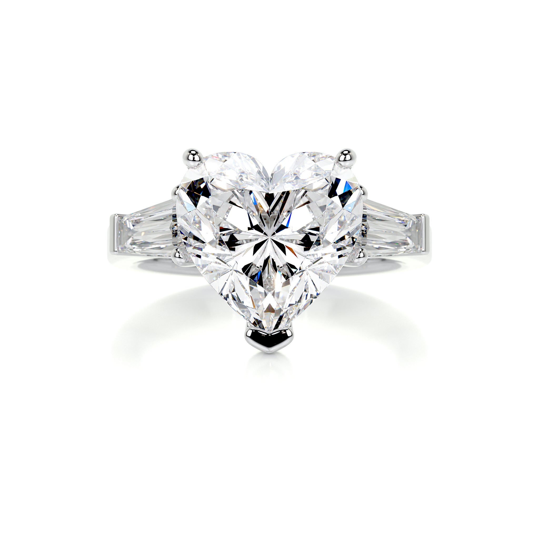 Heart Skylar Diamond Engagement Ring -14K White Gold, Stones