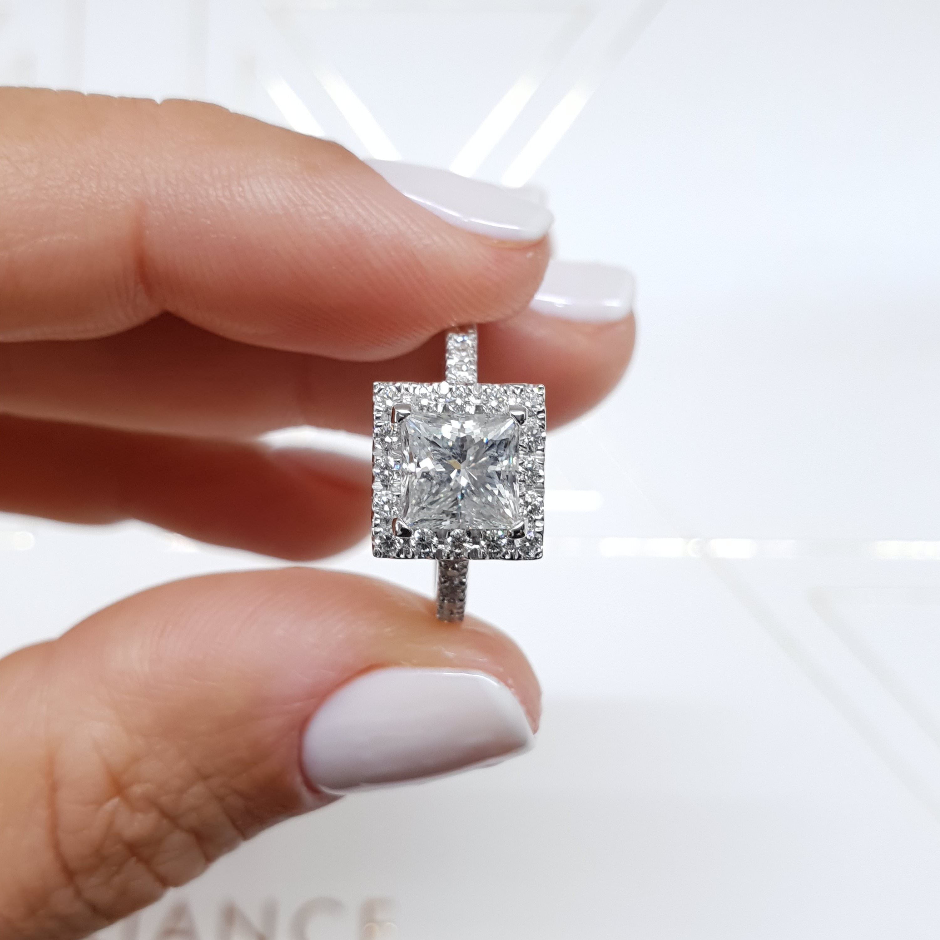 Patricia Lab Grown Diamond Ring   (2.5 Carat) -18K White Gold