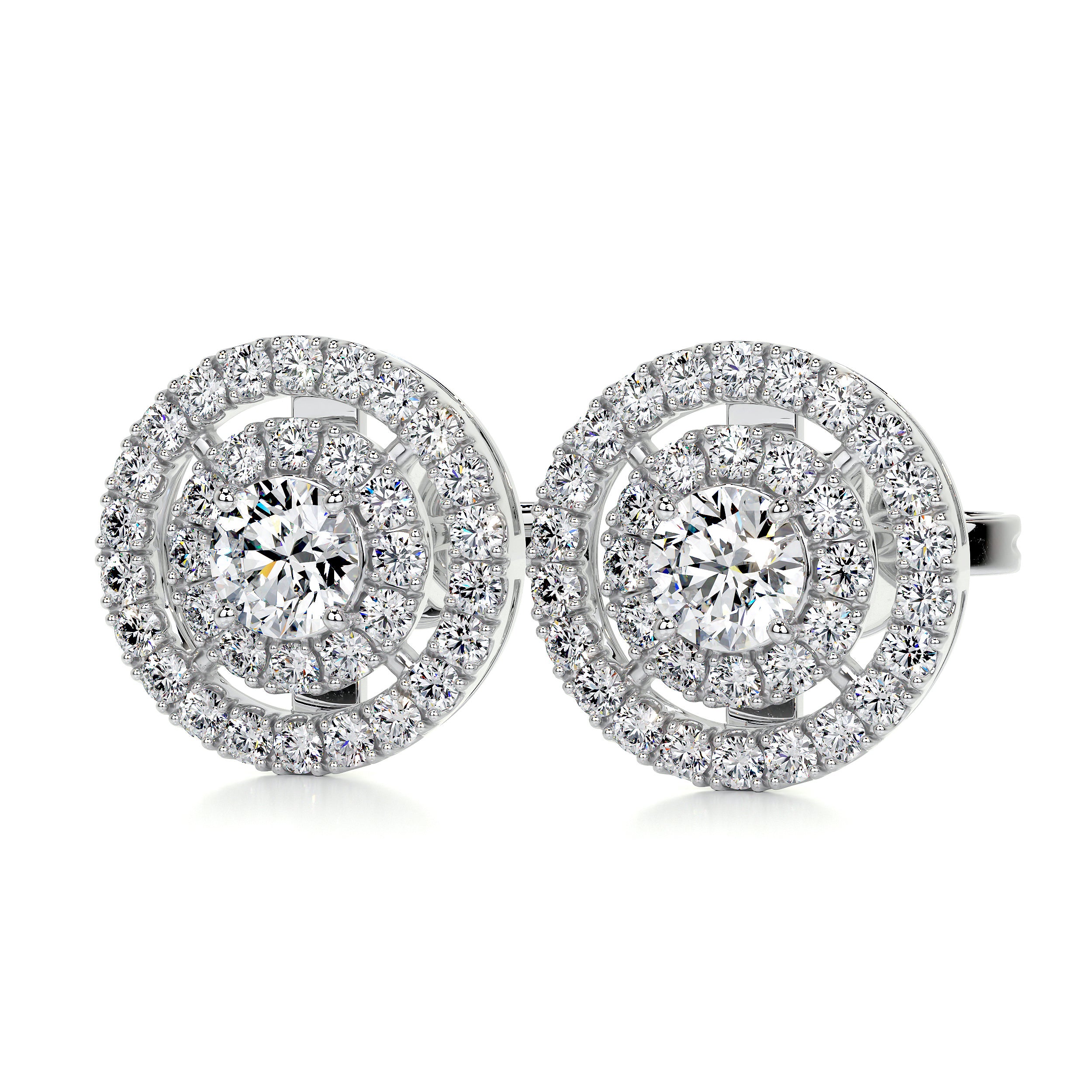 Joan Diamond Earrings (1 Carat) - 18K White Gold