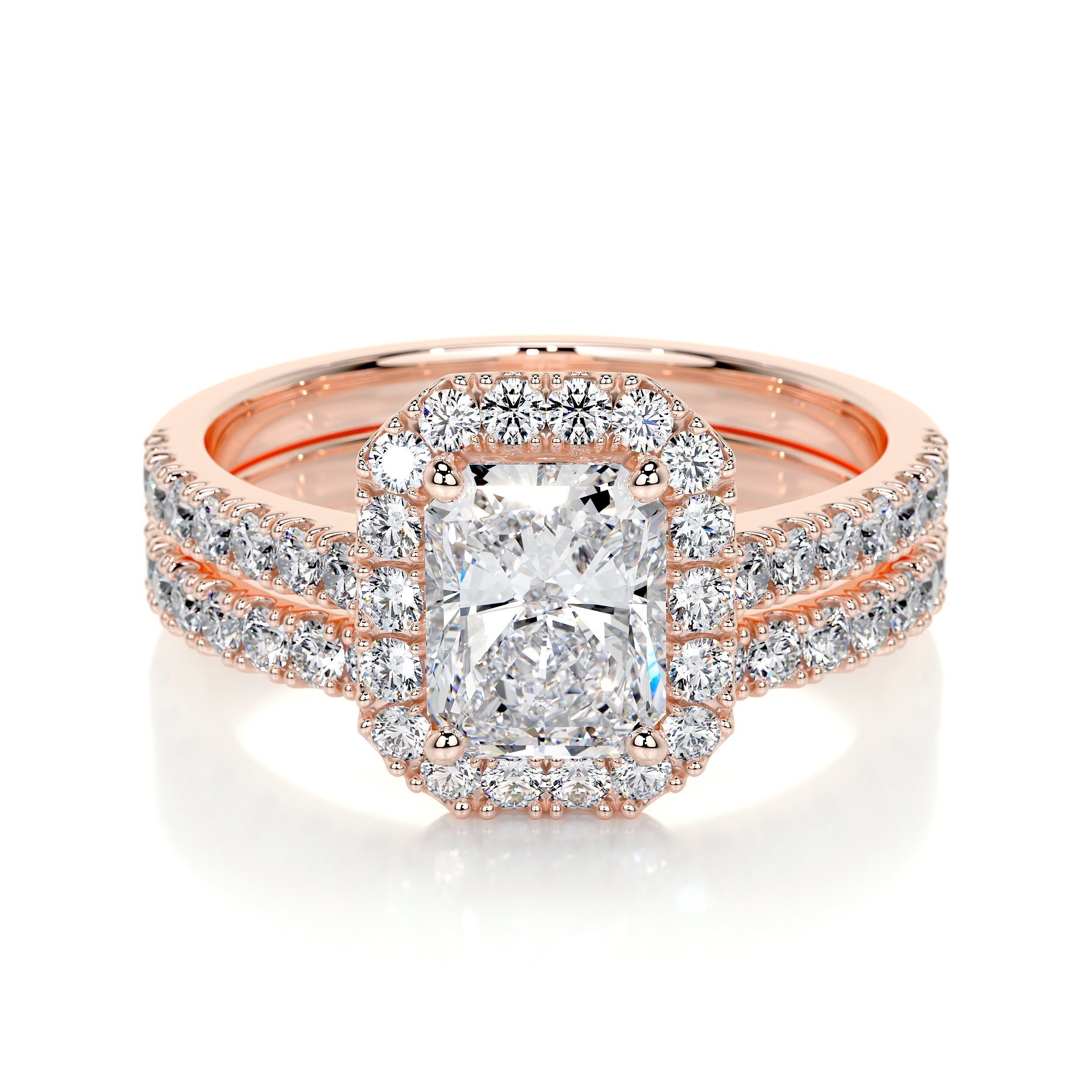 Andrea Lab Grown Diamond Bridal Set (3 Carat) -14K Rose Gold