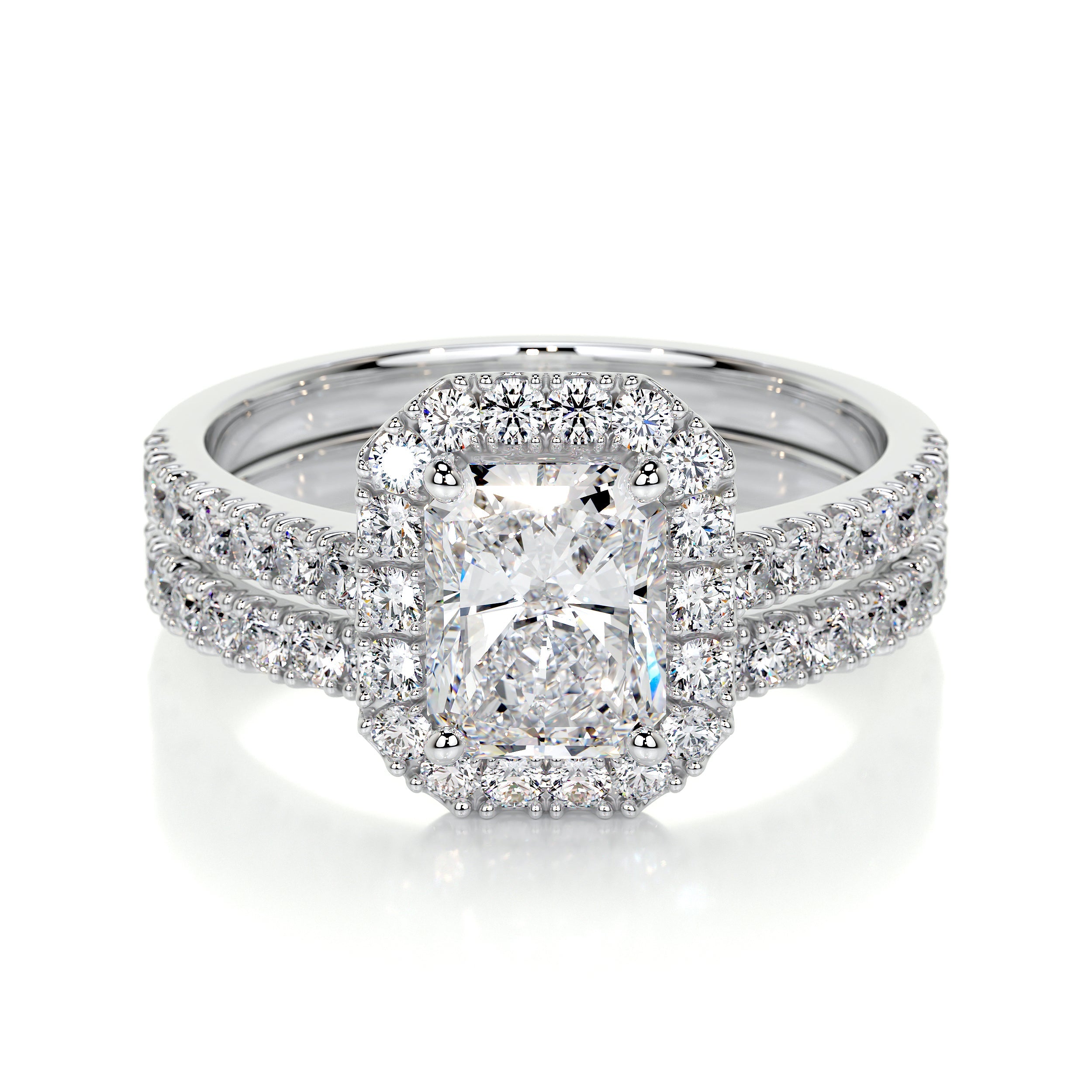Andrea Lab Grown Diamond Bridal Set (3 Carat) -14K White Gold