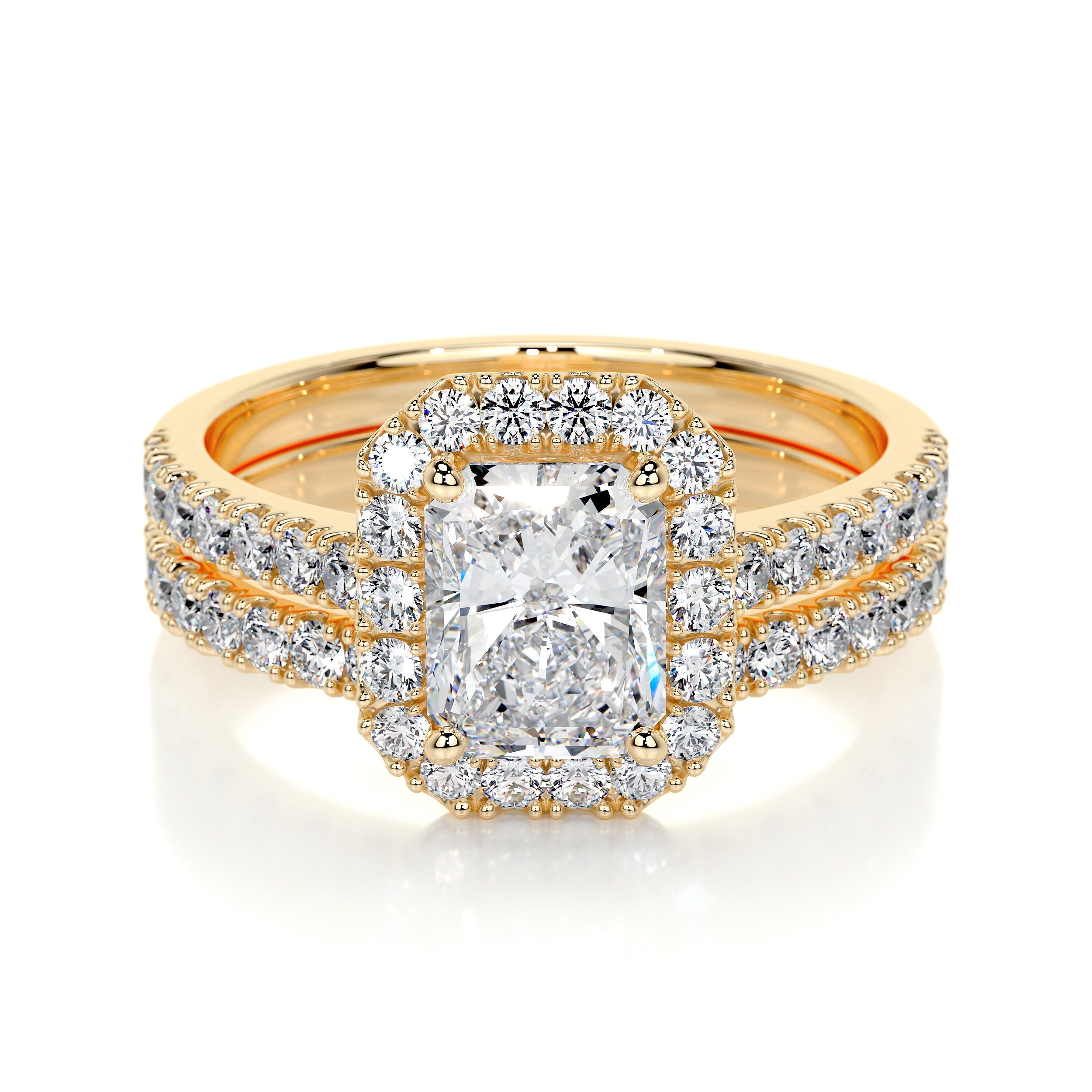 Andrea Lab Grown Diamond Bridal Set (3 Carat) -18K Yellow Gold