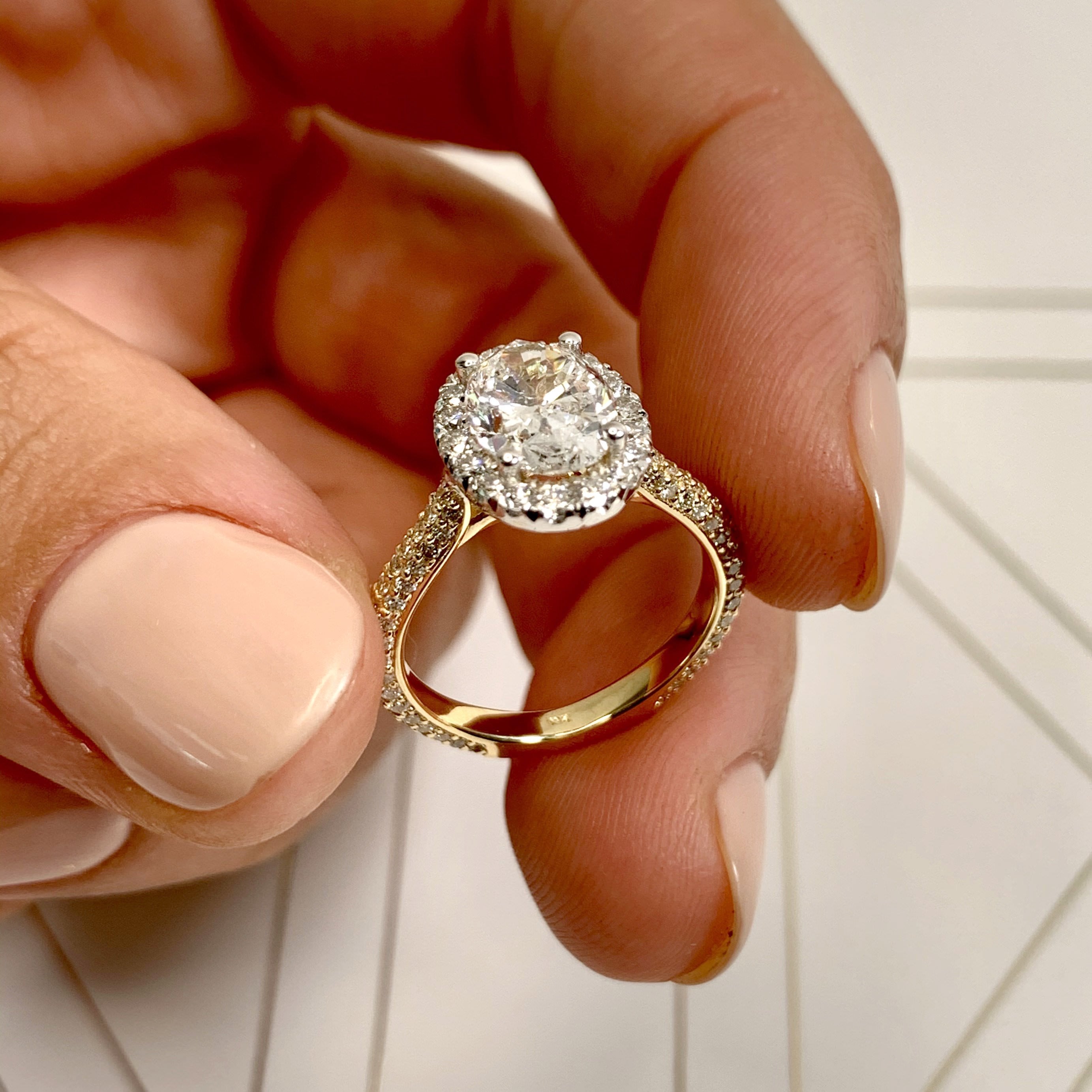 Kinley Lab Grown Diamond Ring (2.25 Carat) -18K Yellow Gold