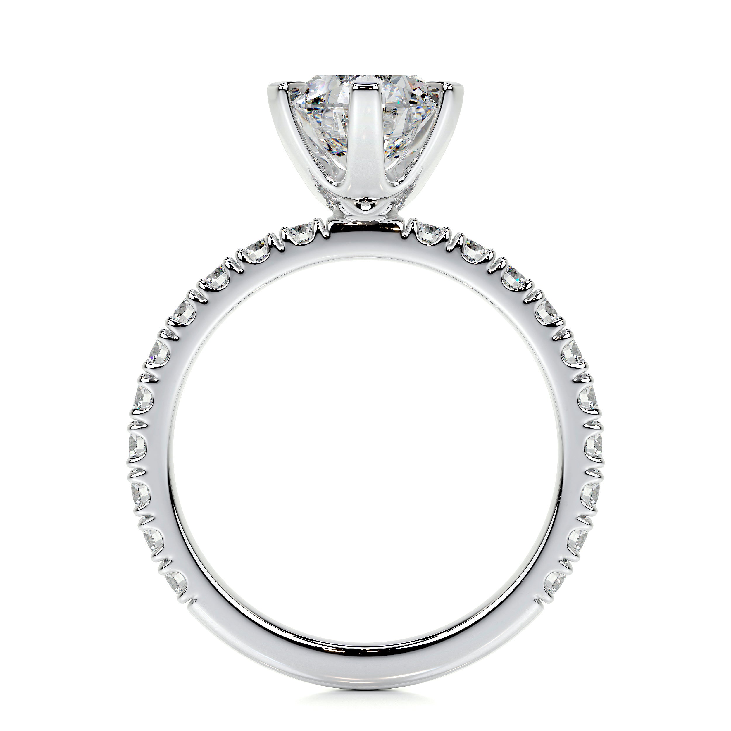 Veronica Lab Grown Diamond Ring   (2 Carat) -18K White Gold