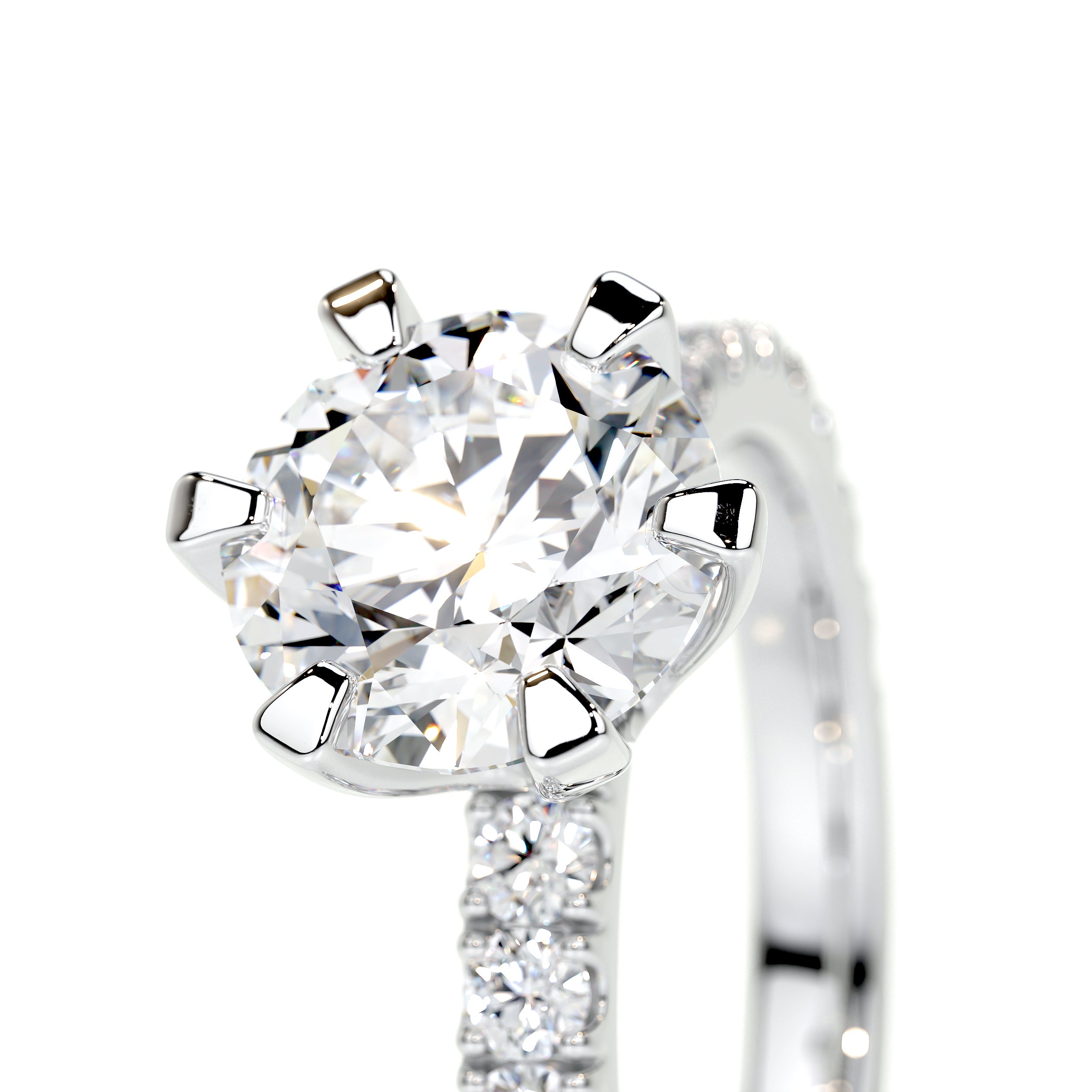 Veronica Lab Grown Diamond Ring   (2 Carat) -18K White Gold