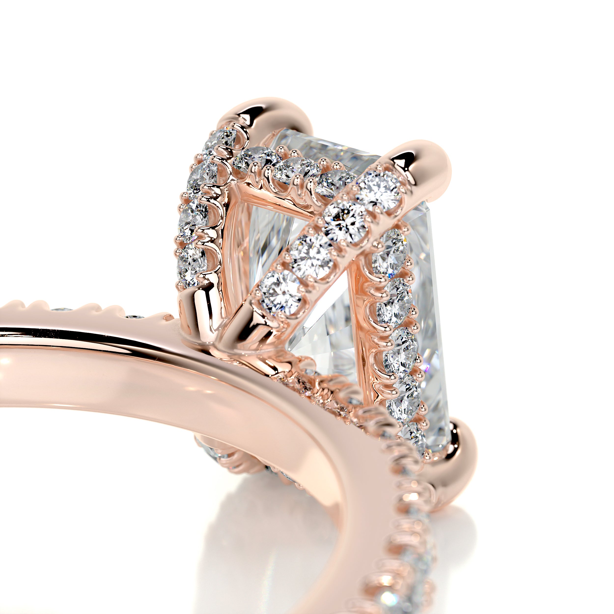 Deborah Elongated Diamond Engagement Ring -14K Rose Gold