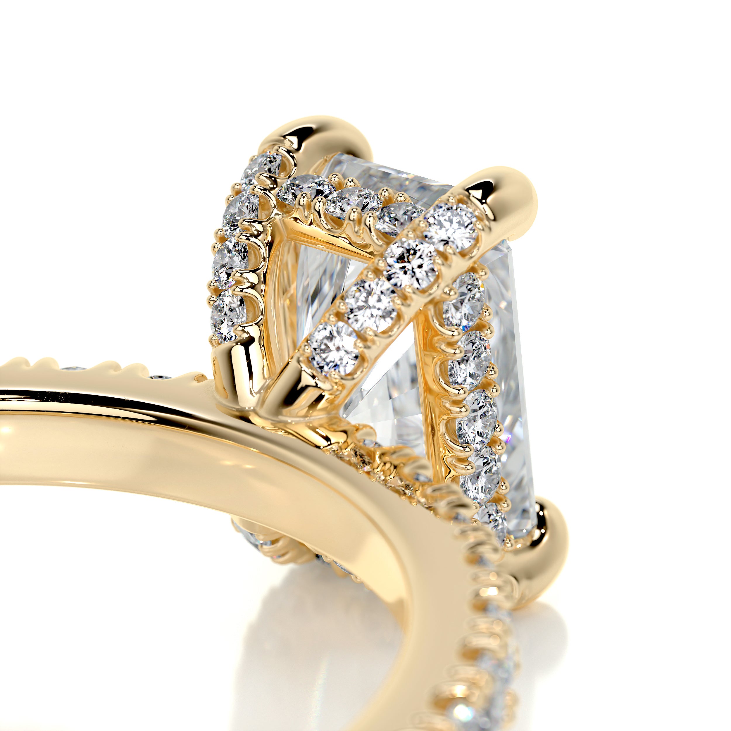 Deborah Elongated Diamond Engagement Ring -18K Yellow Gold