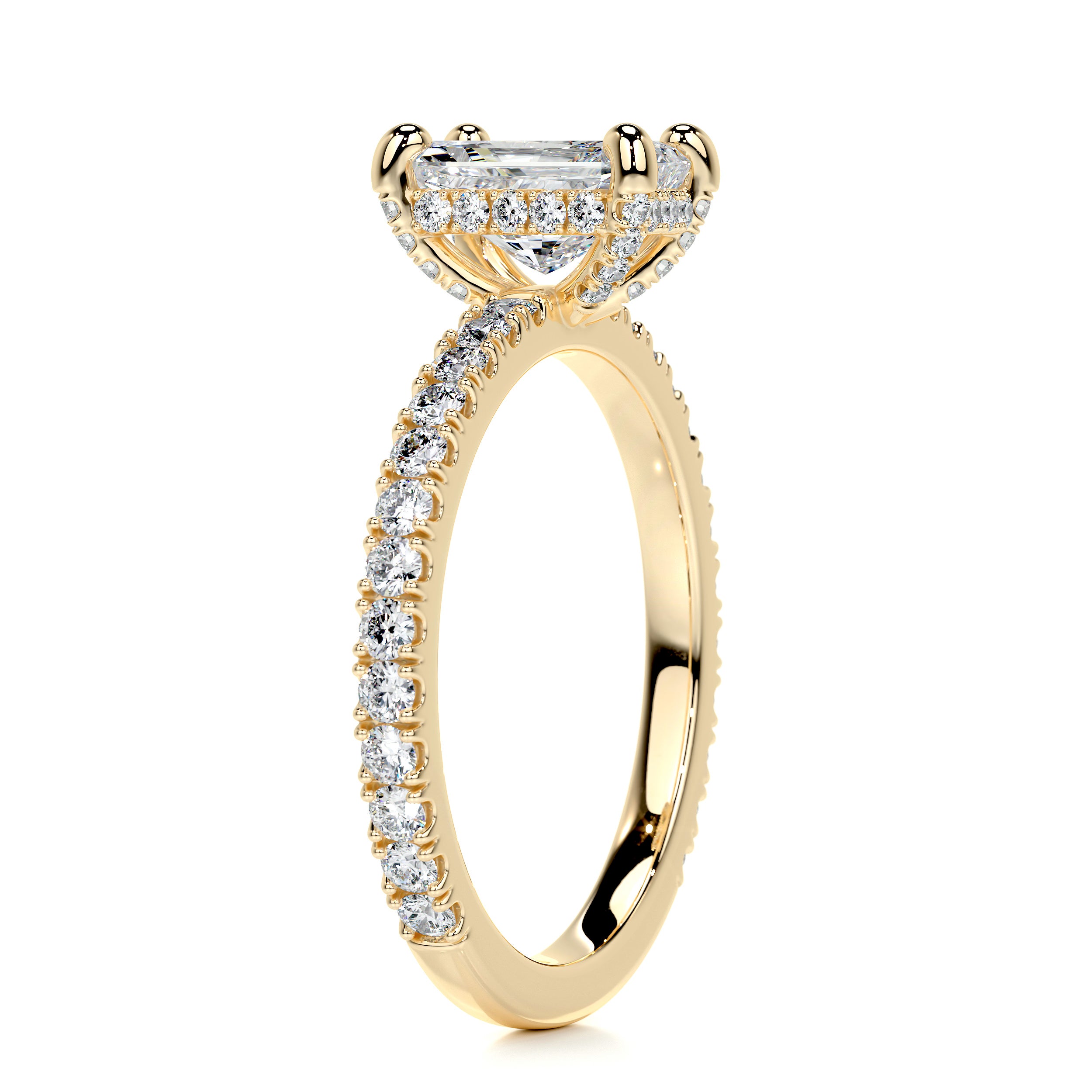 Deborah Elongated Diamond Engagement Ring -18K Yellow Gold