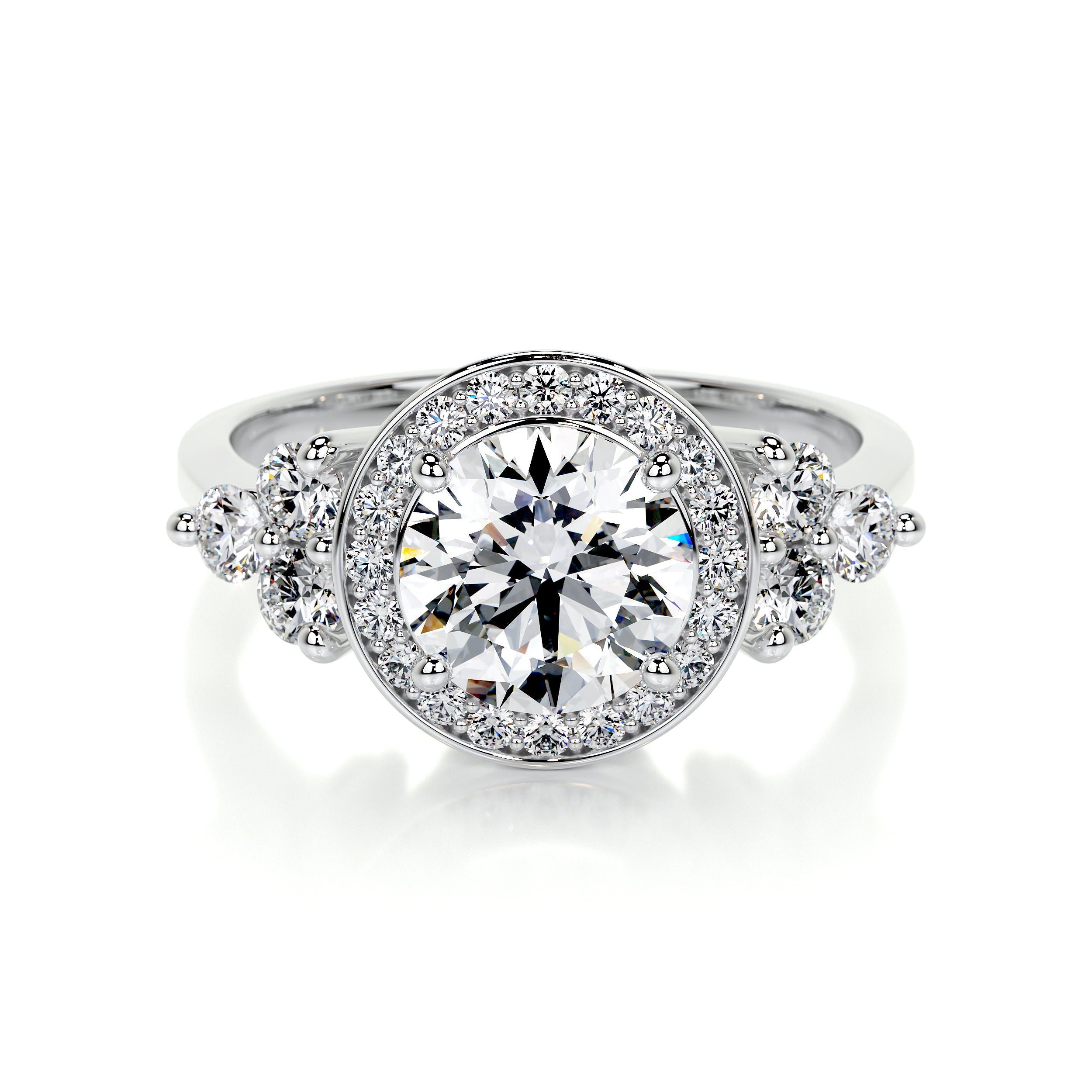 Ivy Vintage Lab Grown Diamond Ring (2 Carat) -14K White Gold