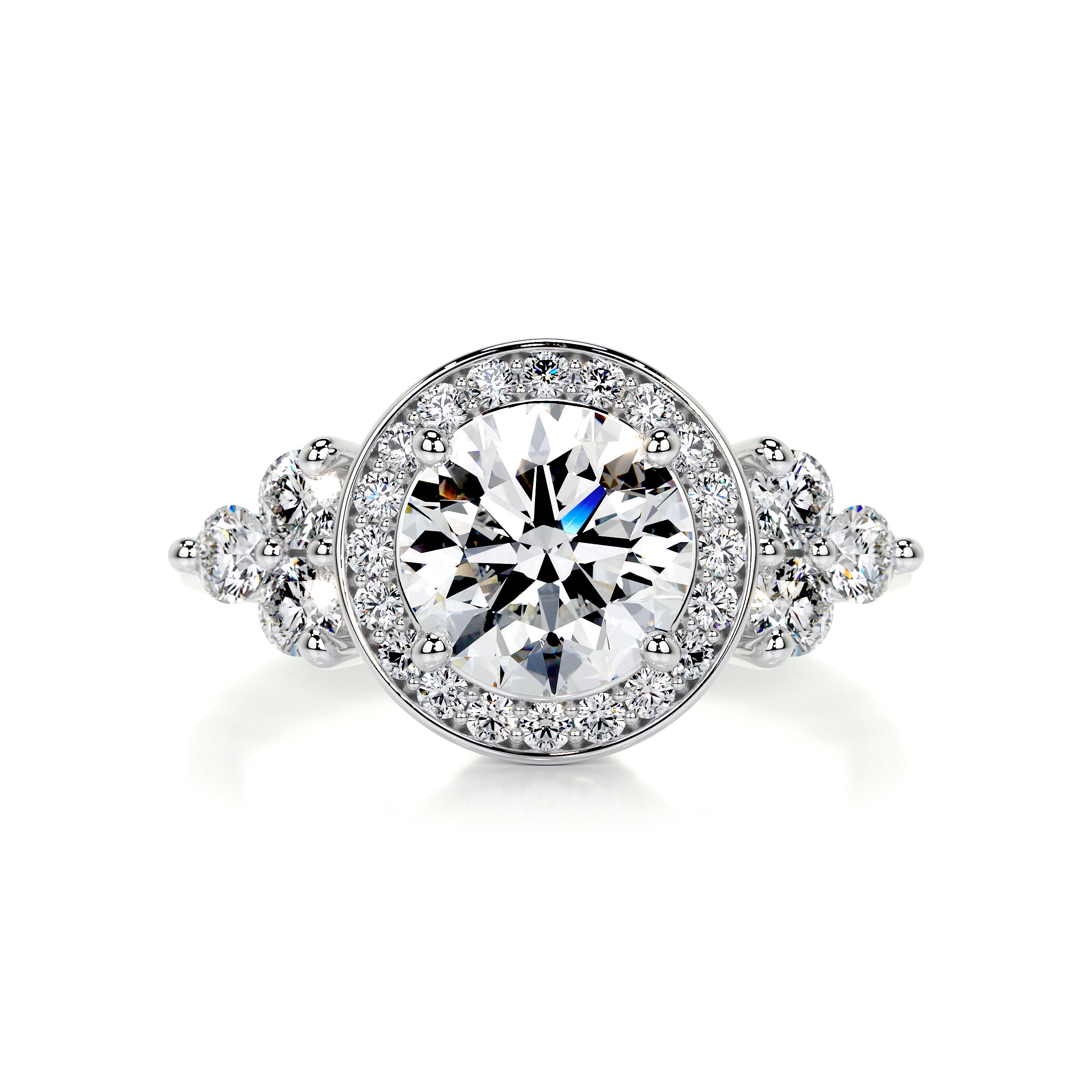 Ivy Vintage Diamond Engagement Ring -18K White Gold