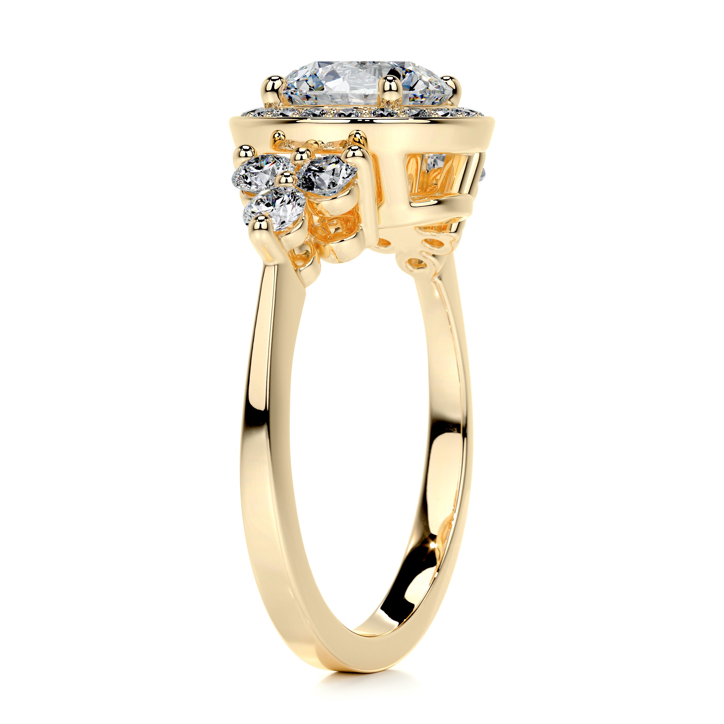 Ivy Vintage Diamond Engagement Ring -18K Yellow Gold